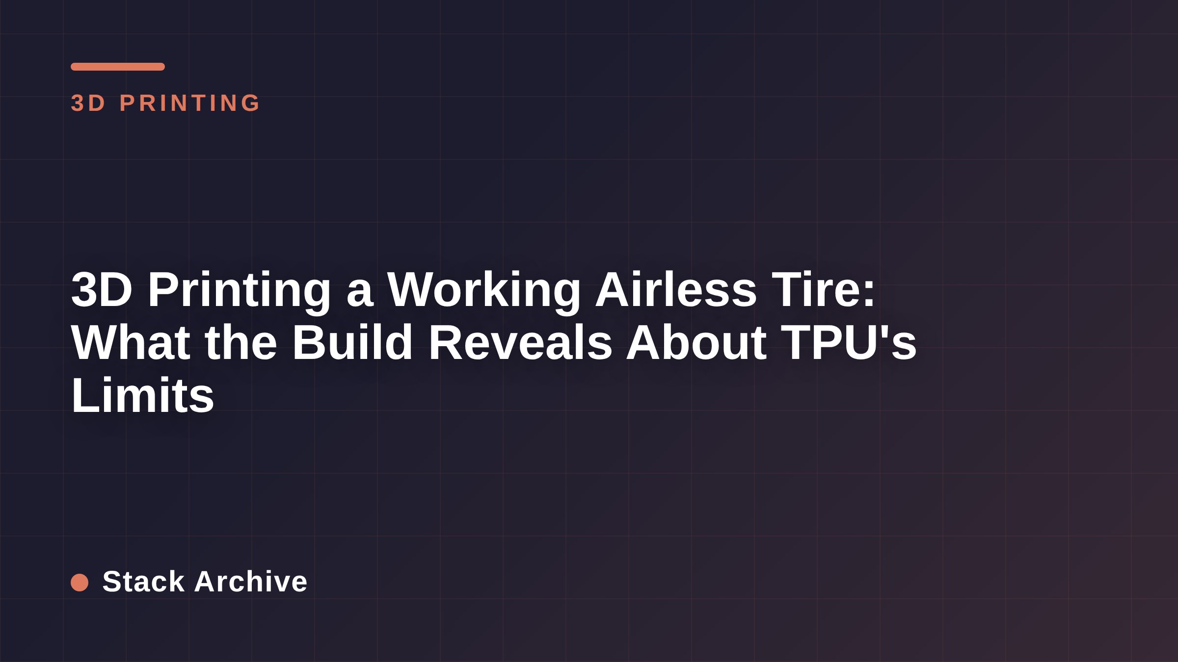 3D Printing a Working Airless Tire: What the Build Reveals About TPU's Limits