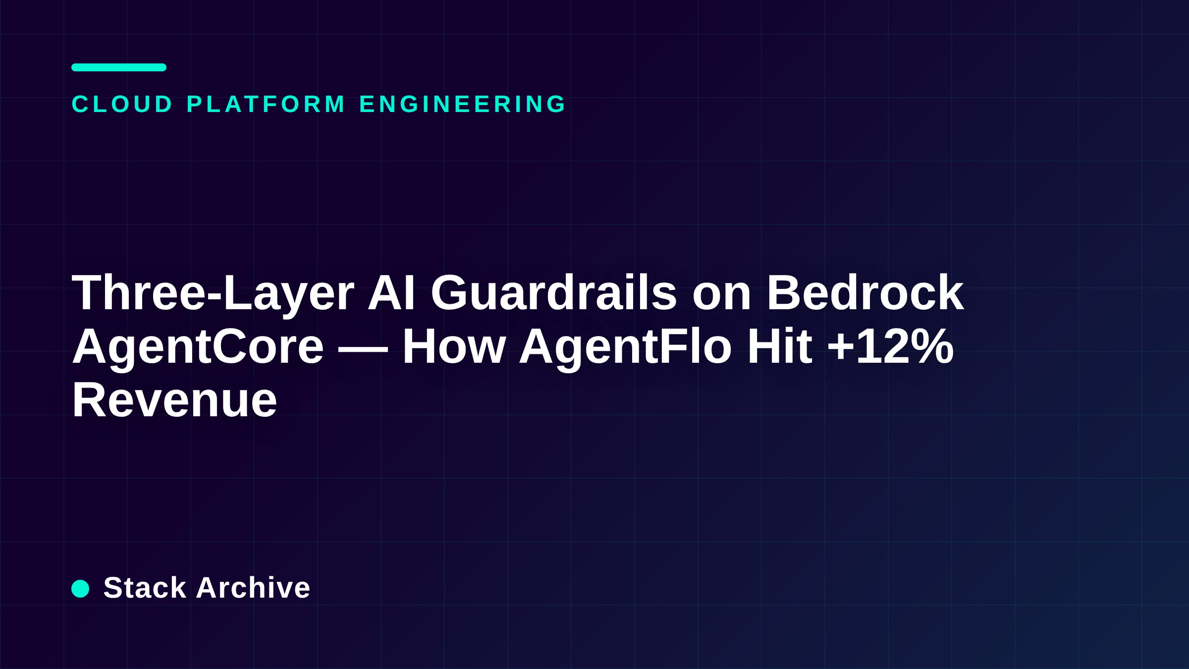 Three-Layer AI Guardrails on Bedrock AgentCore — How AgentFlo Hit +12% Revenue