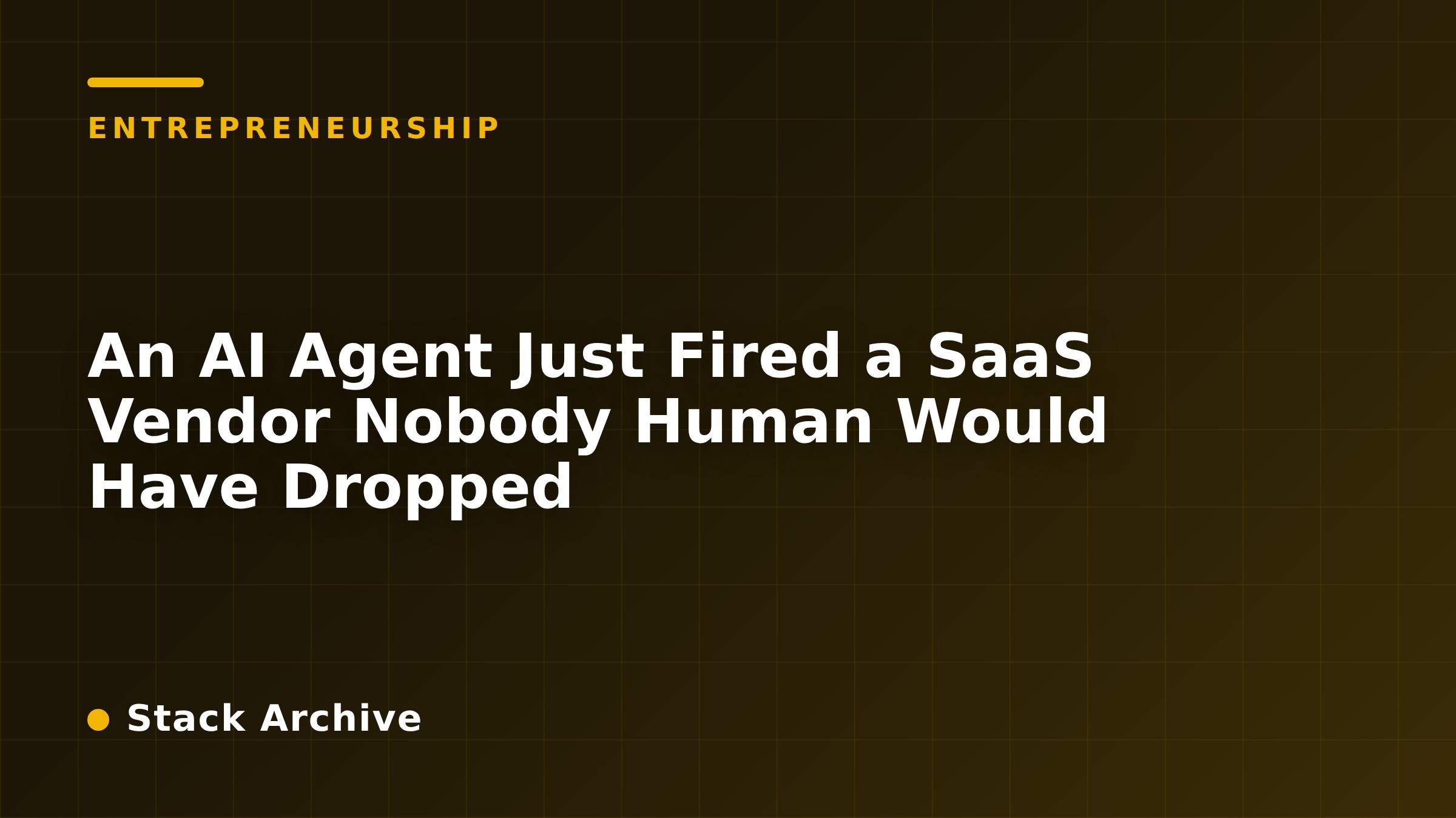 An AI Agent Just Fired a SaaS Vendor Nobody Human Would Have Dropped