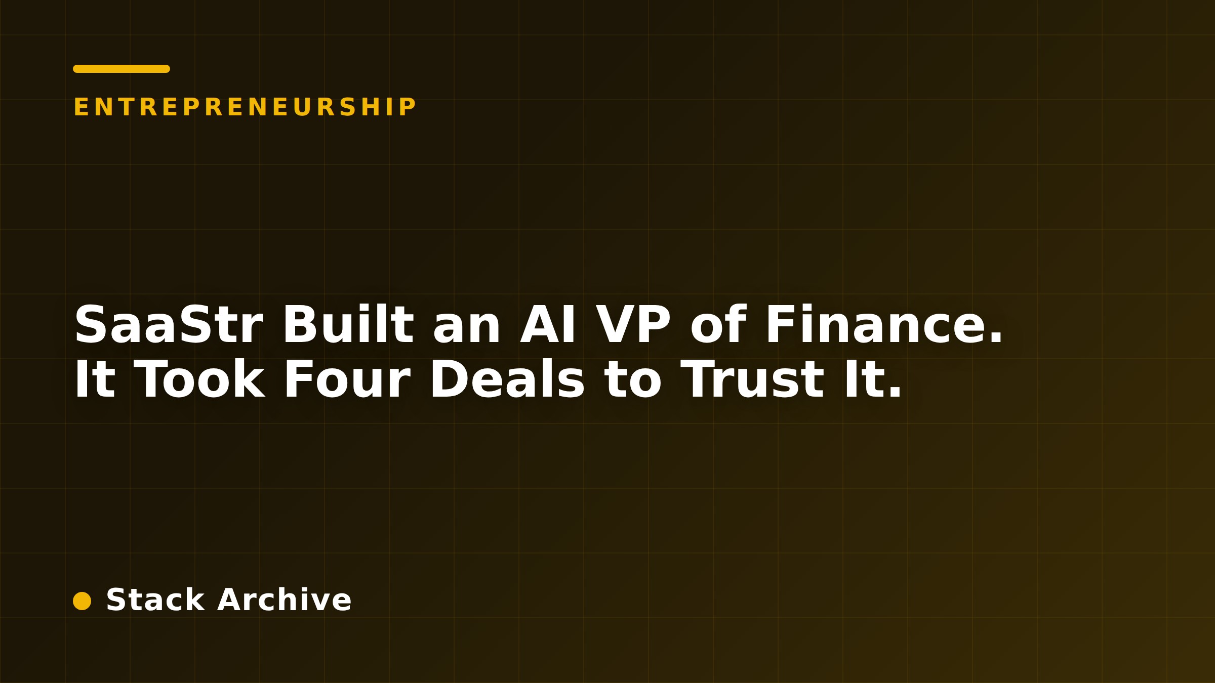 SaaStr Built an AI VP of Finance. It Took Four Deals to Trust It.