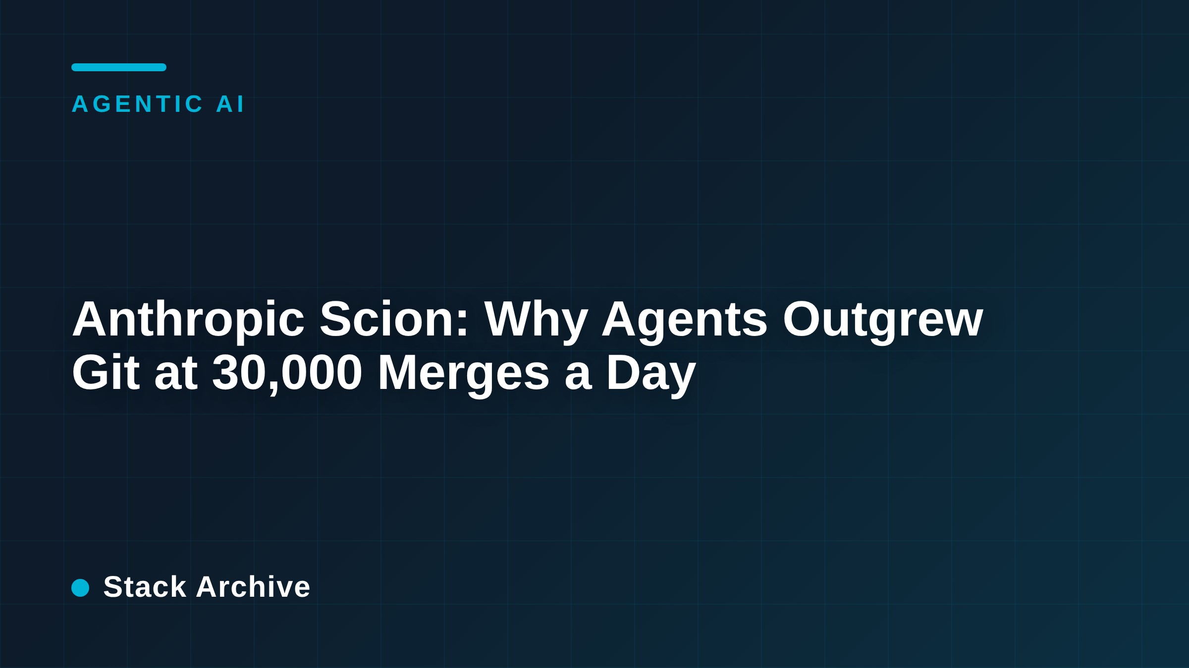 Anthropic Scion: Why Agents Outgrew Git at 30,000 Merges a Day
