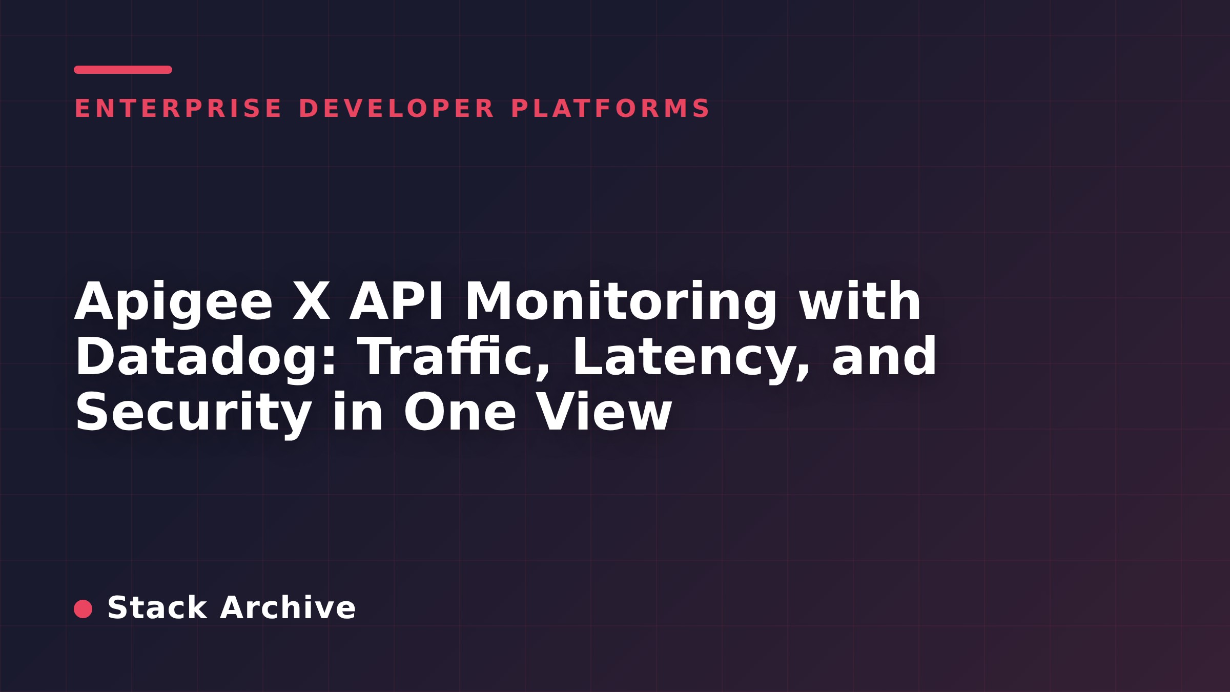 Apigee X API Monitoring with Datadog: Traffic, Latency, and Security in One View