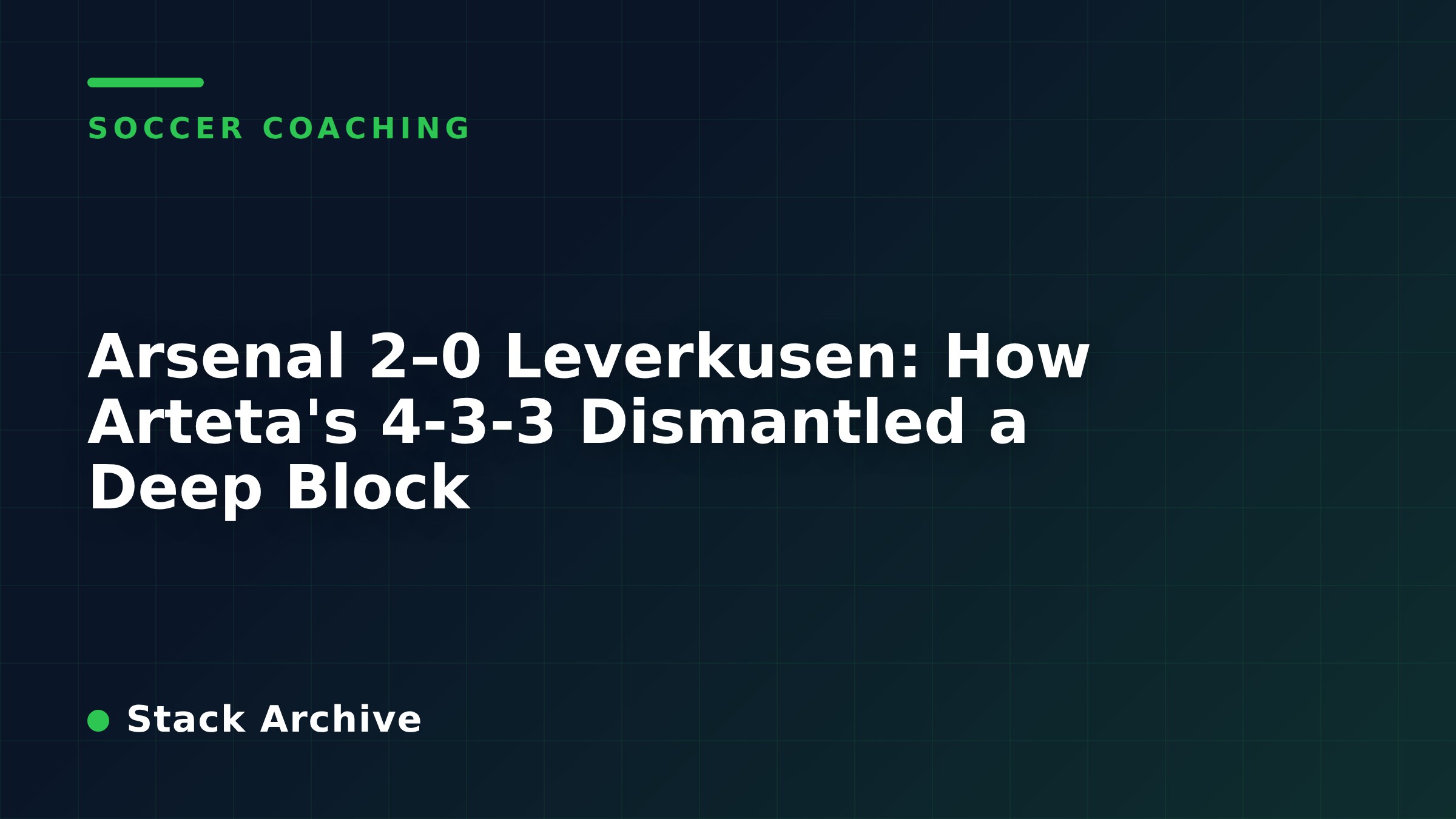 Arsenal 2–0 Leverkusen: How Arteta's 4-3-3 Dismantled a Deep Block