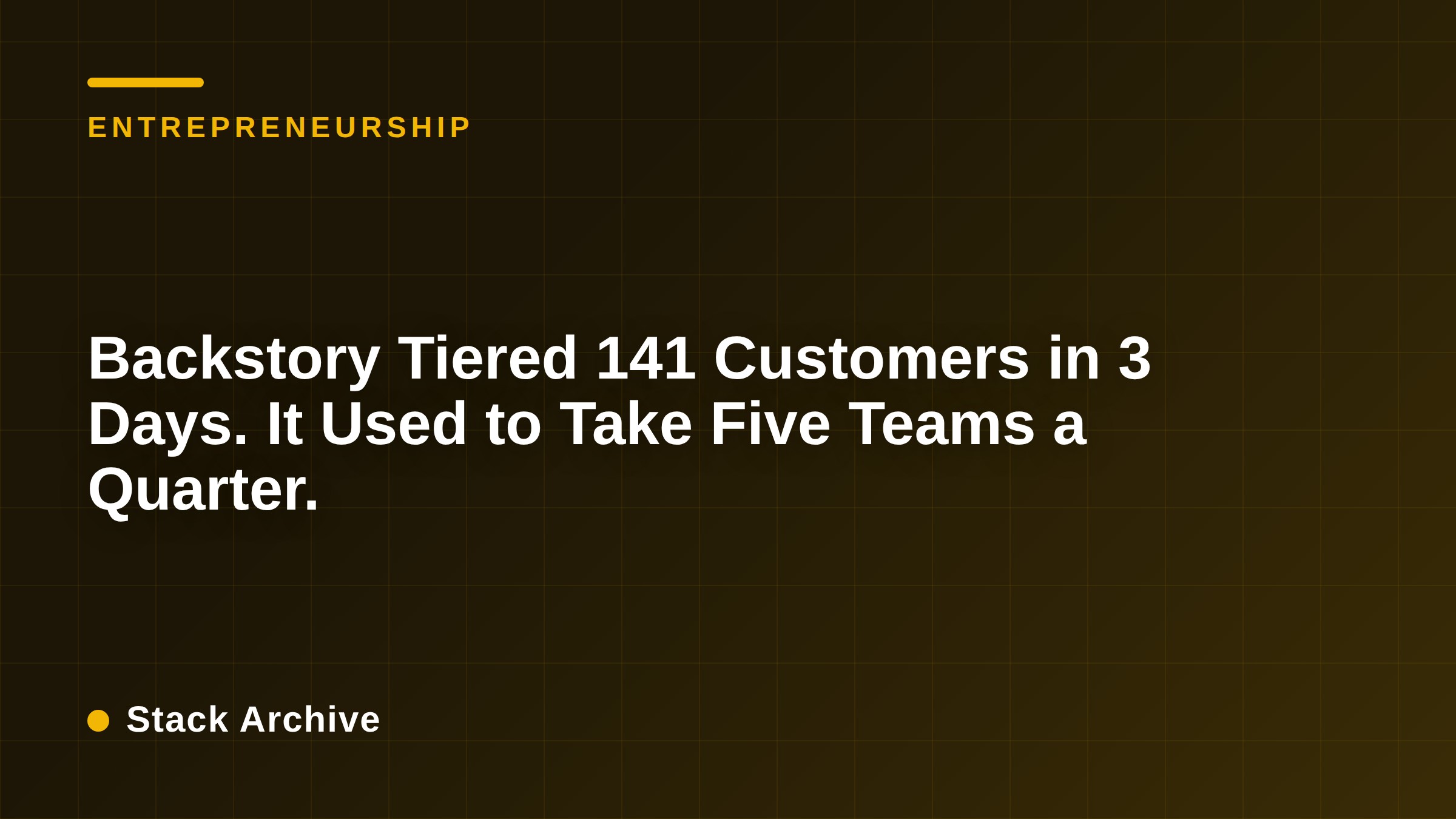 Backstory Tiered 141 Customers in 3 Days. It Used to Take Five Teams a Quarter.