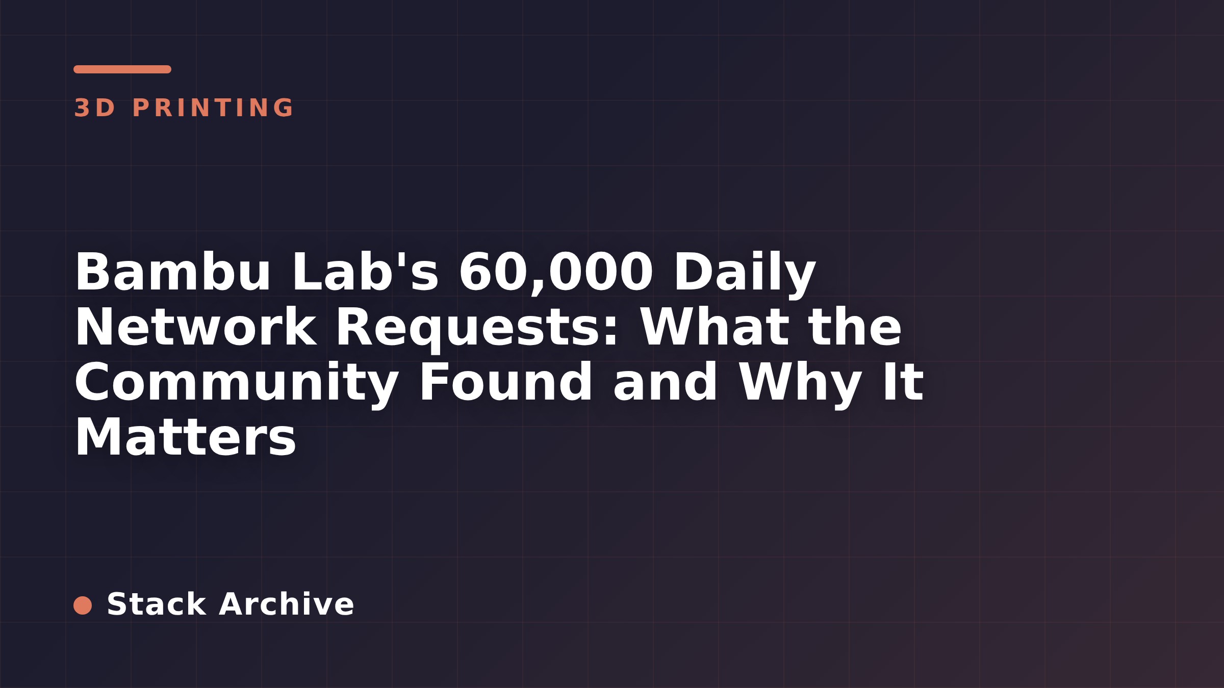 Bambu Lab's 60,000 Daily Network Requests: What the Community Found and Why It Matters