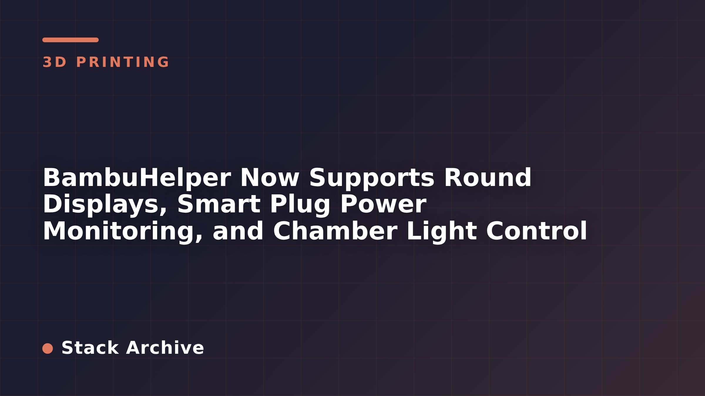 BambuHelper Now Supports Round Displays, Smart Plug Power Monitoring, and Chamber Light Control