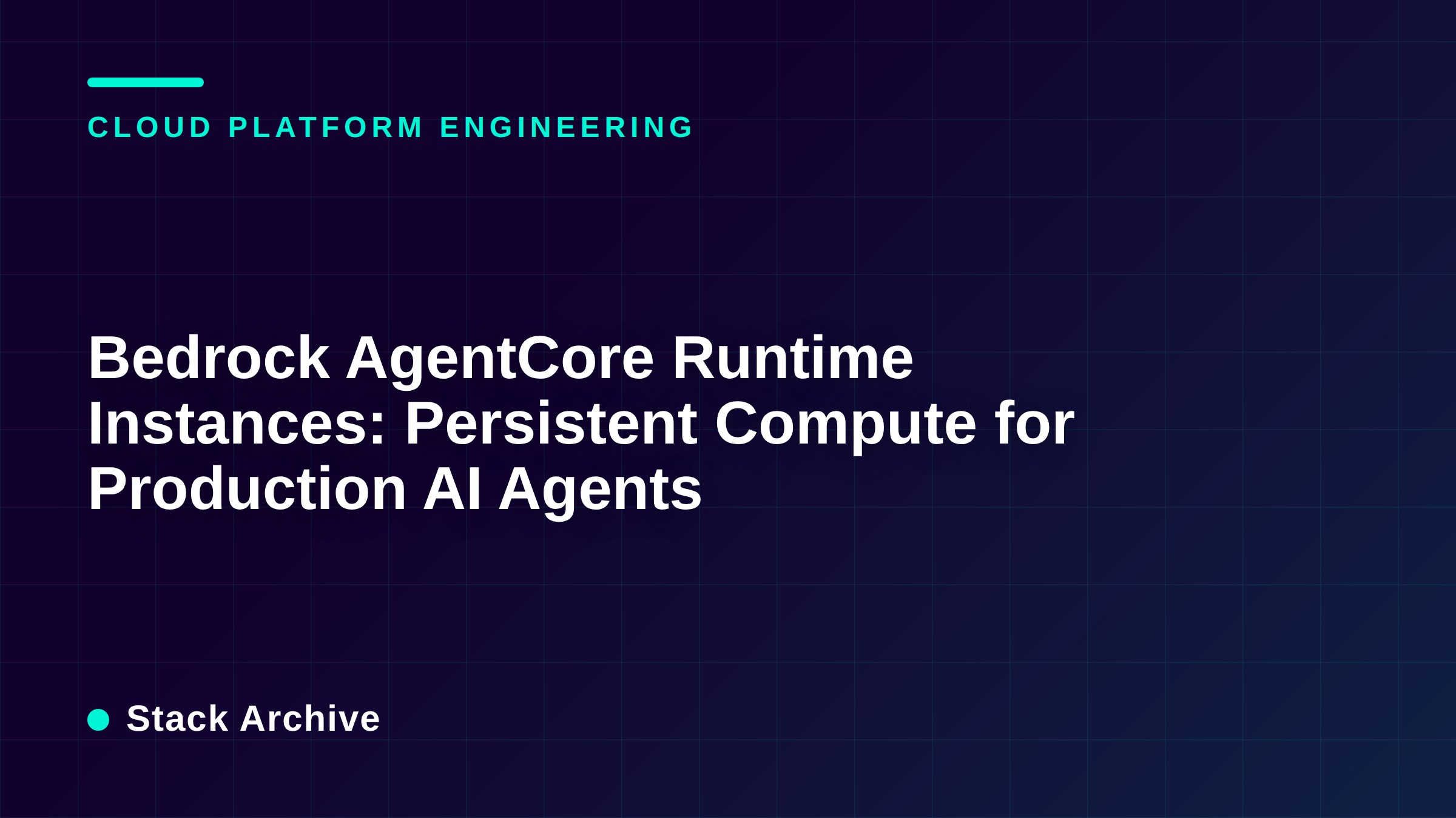 Bedrock AgentCore Runtime Instances: Persistent Compute for Production AI Agents