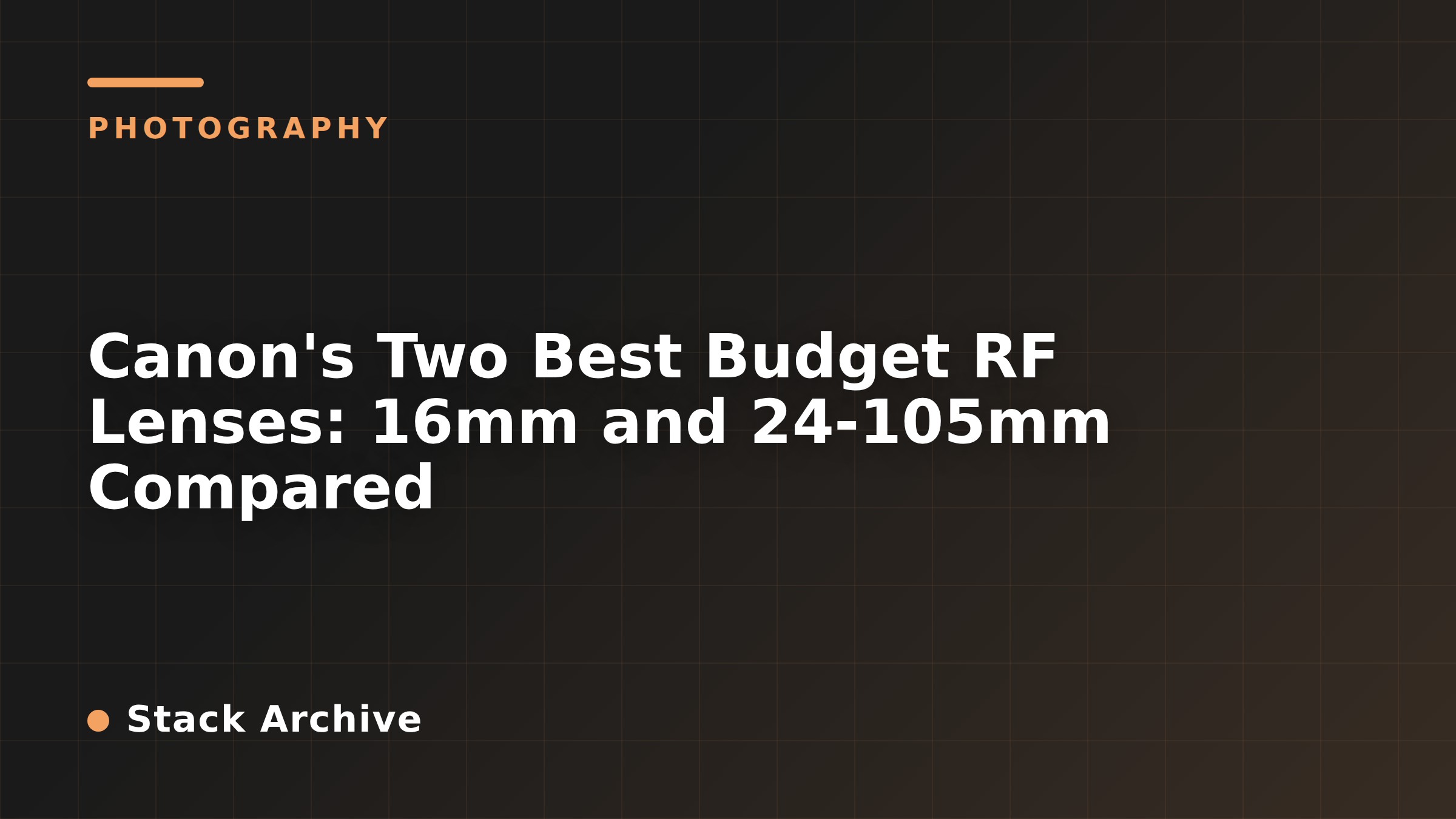 Canon's Two Best Budget RF Lenses: 16mm and 24-105mm Compared