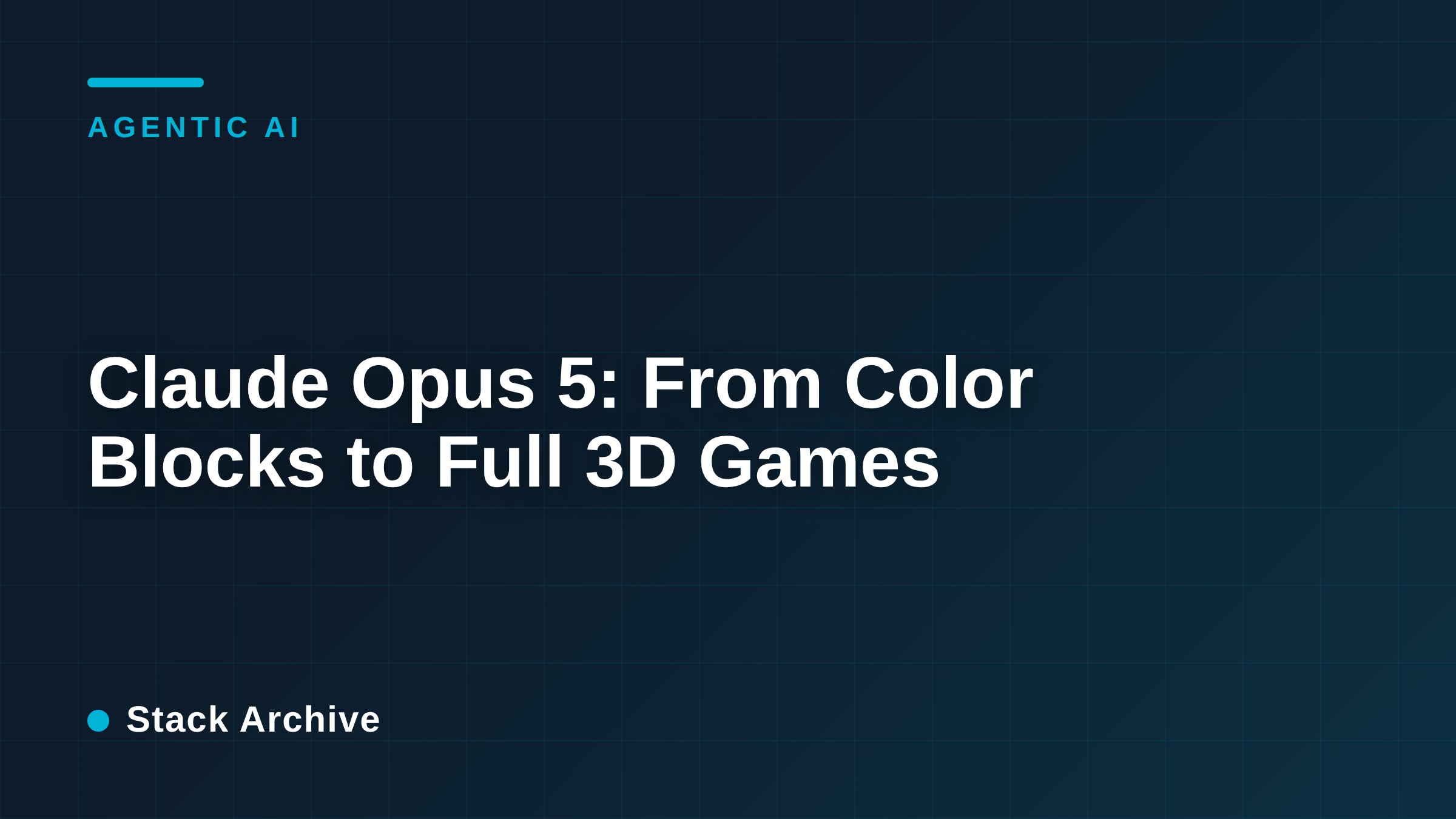 Claude Opus 5: From Color Blocks to Full 3D Games