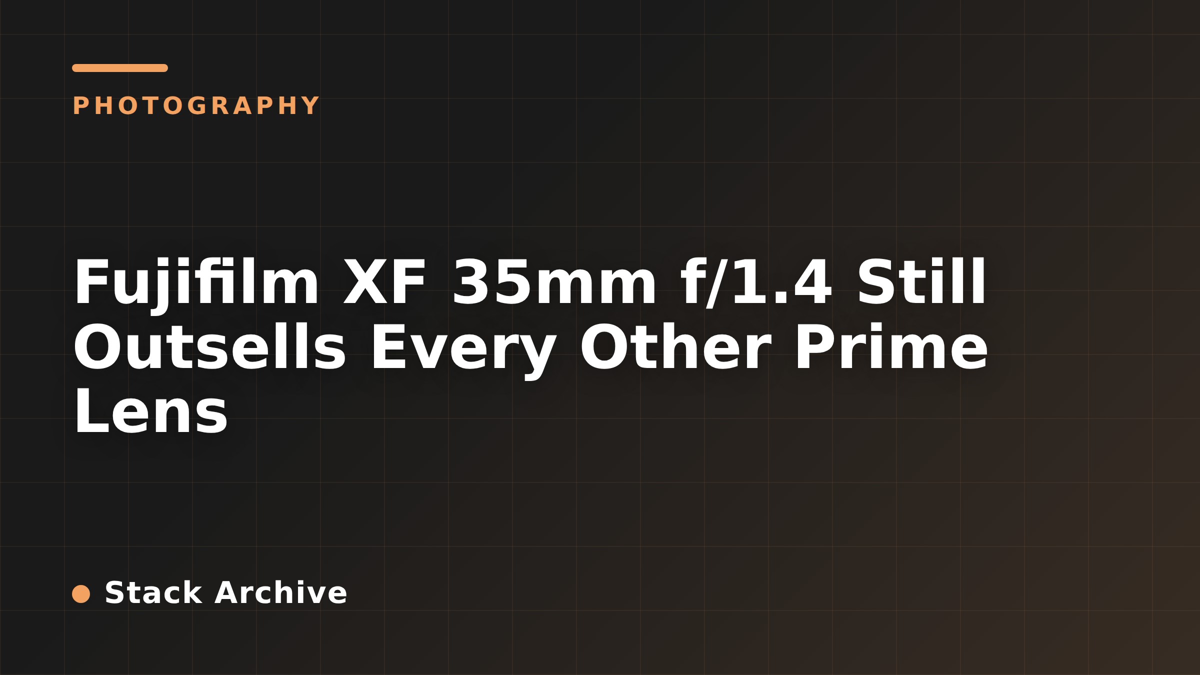 Fujifilm XF 35mm f/1.4 Still Outsells Every Other Prime Lens