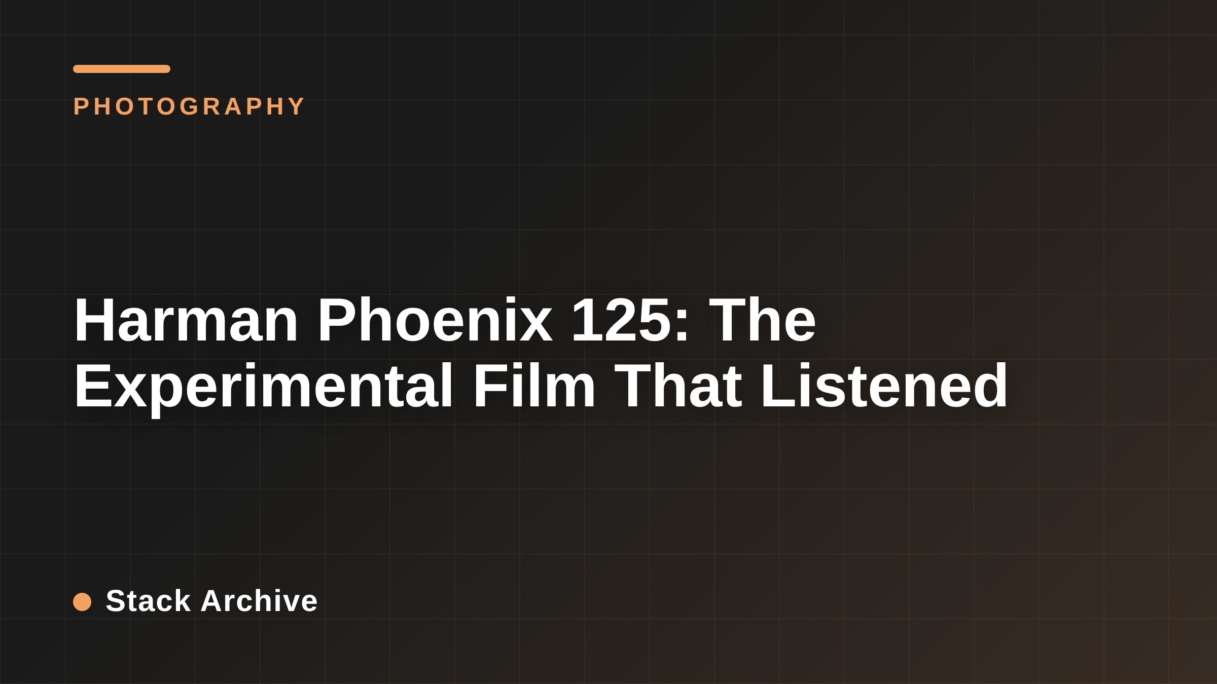 Harman Phoenix 125: The Experimental Film That Listened