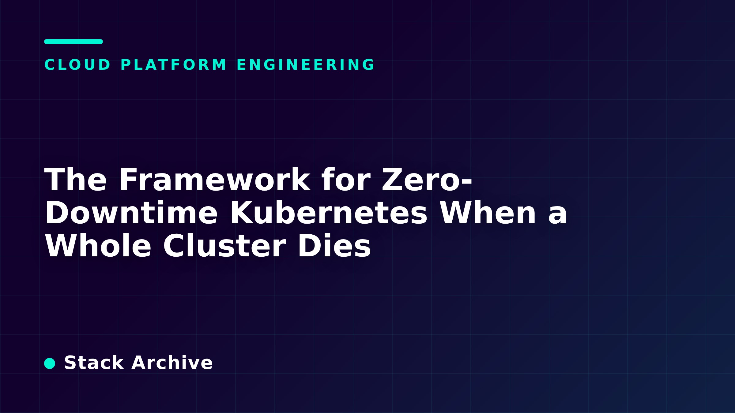 The Framework for Zero-Downtime Kubernetes When a Whole Cluster Dies