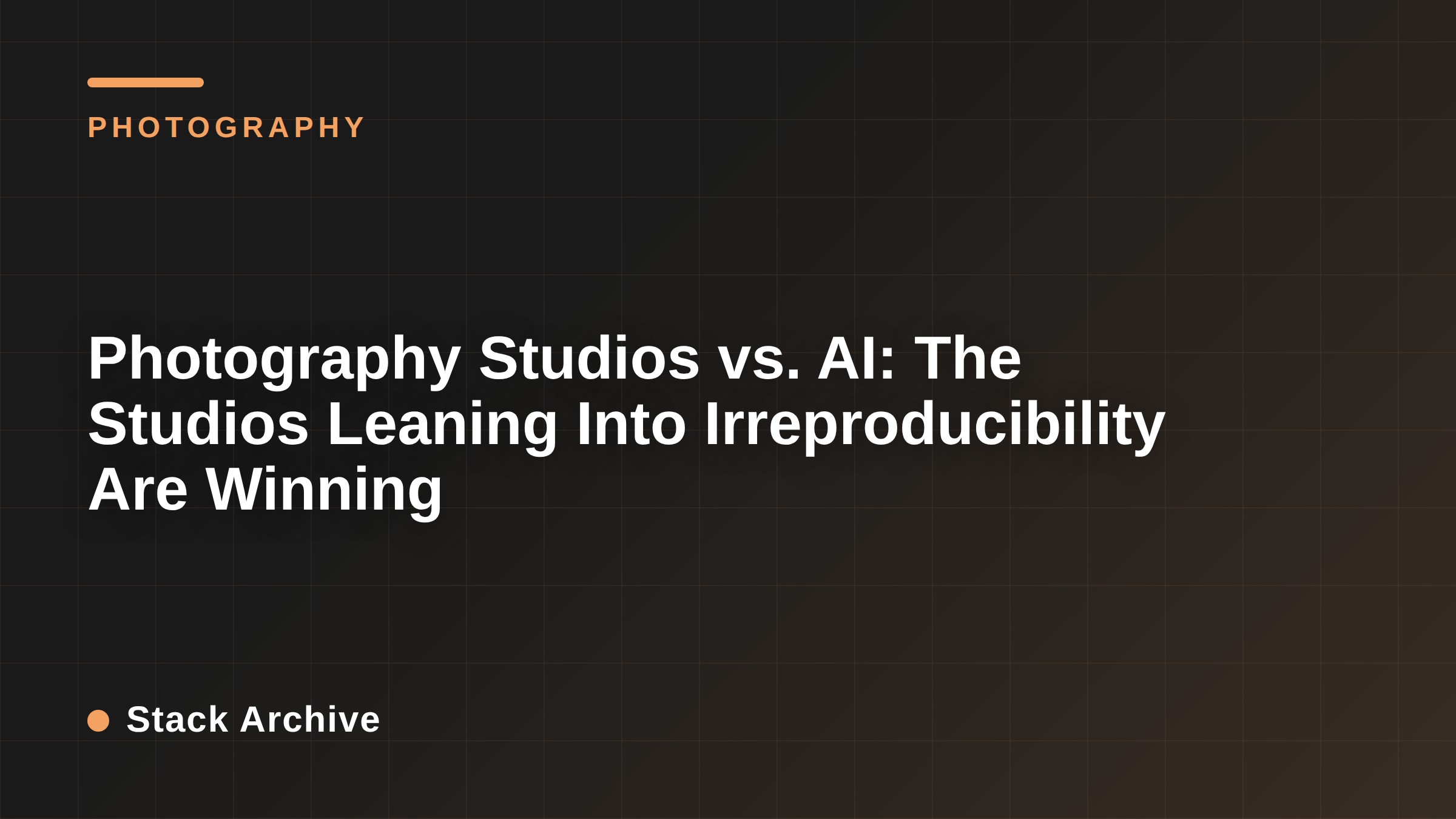 Photography Studios vs. AI: The Studios Leaning Into Irreproducibility Are Winning