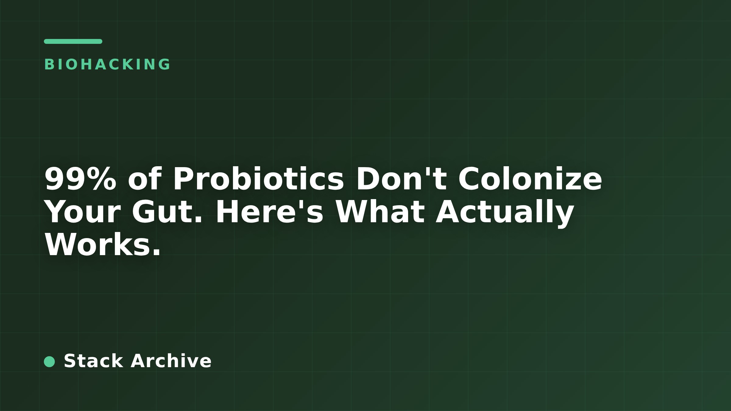 99% of Probiotics Don't Colonize Your Gut. Here's What Actually Works.