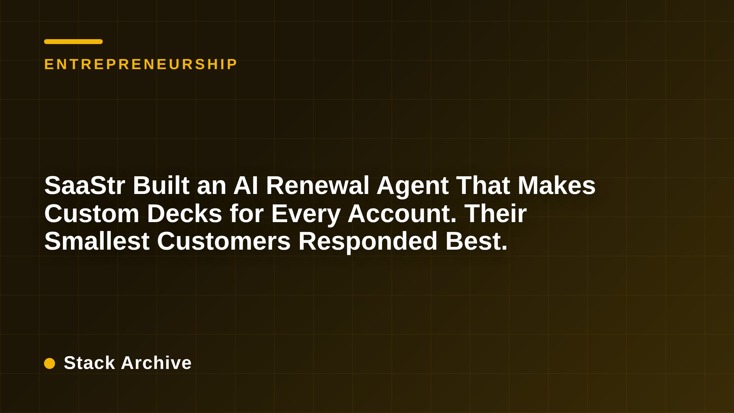 SaaStr Built an AI Renewal Agent That Makes Custom Decks for Every Account. Their Smallest Customers Responded Best.