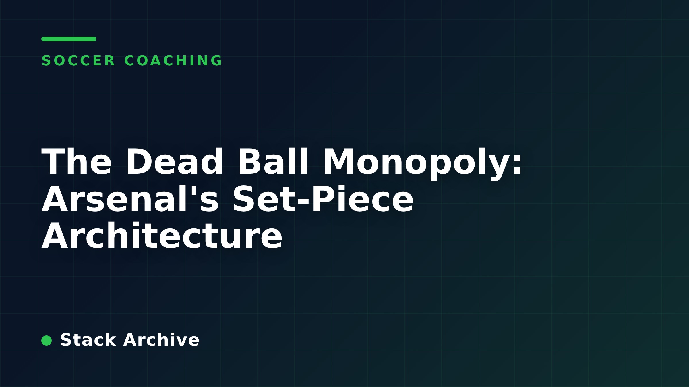 The Dead Ball Monopoly: Arsenal's Set-Piece Architecture