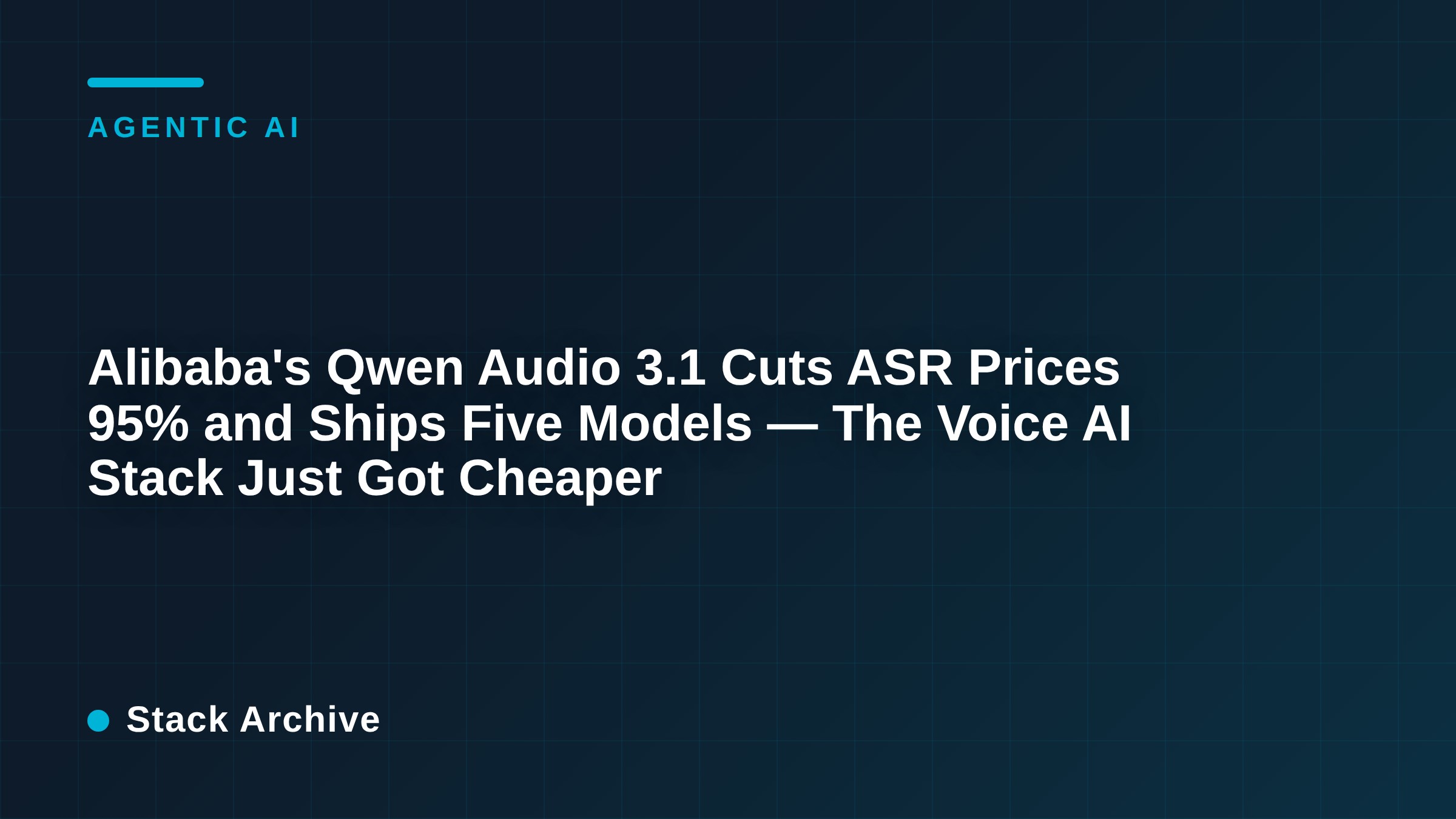 Alibaba's Qwen Audio 3.1 Cuts ASR Prices 95% and Ships Five Models — The Voice AI Stack Just Got Cheaper