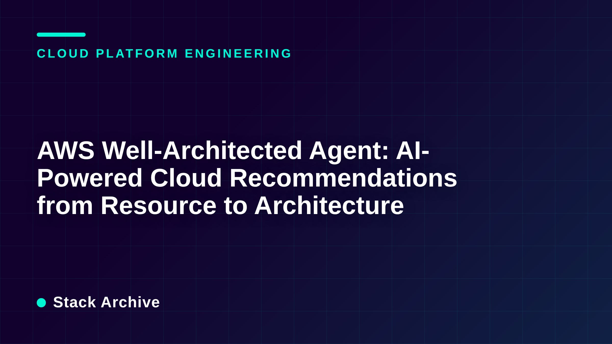 AWS Well-Architected Agent: AI-Powered Cloud Recommendations from Resource to Architecture