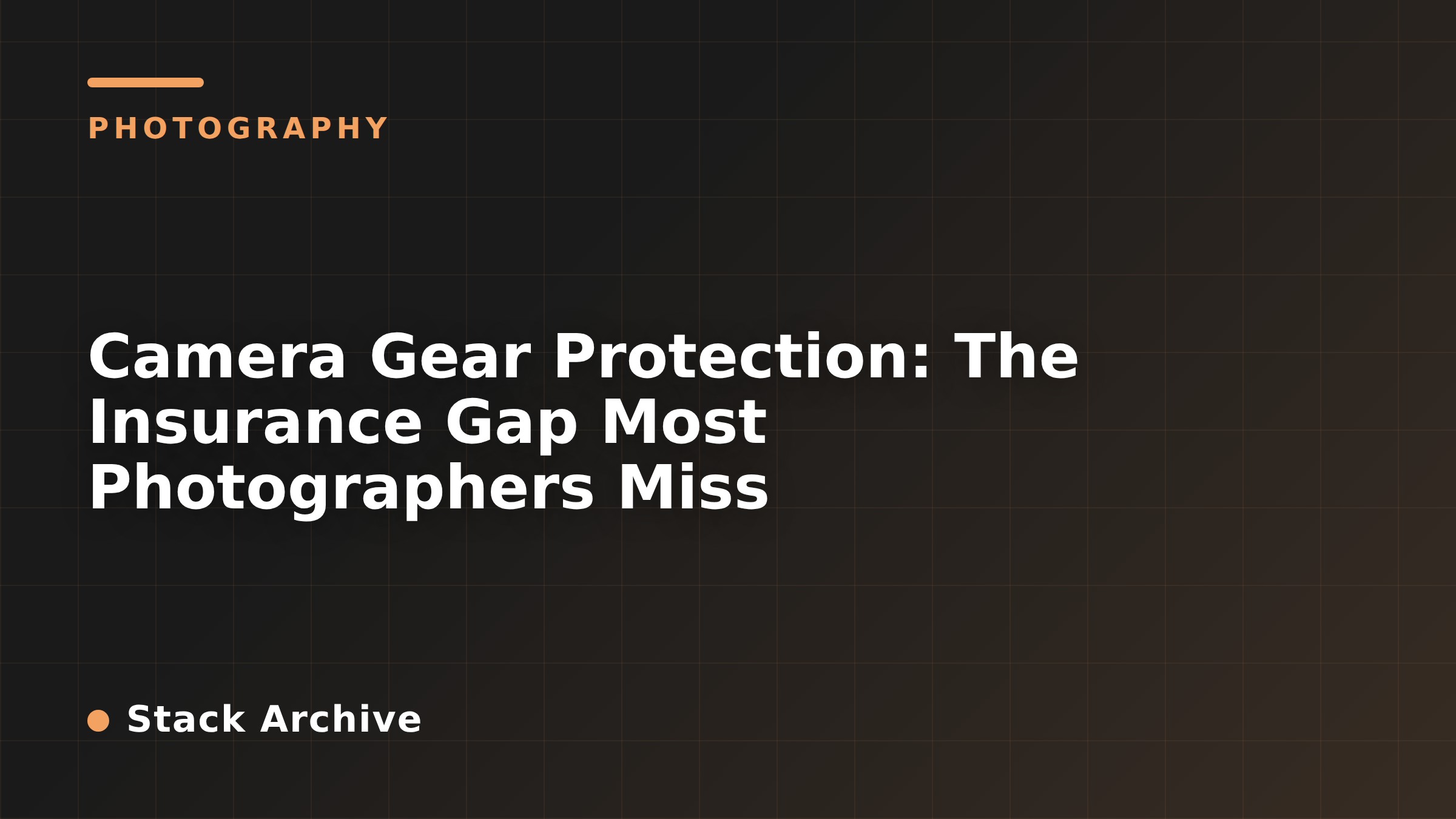 Camera Gear Protection: The Insurance Gap Most Photographers Miss