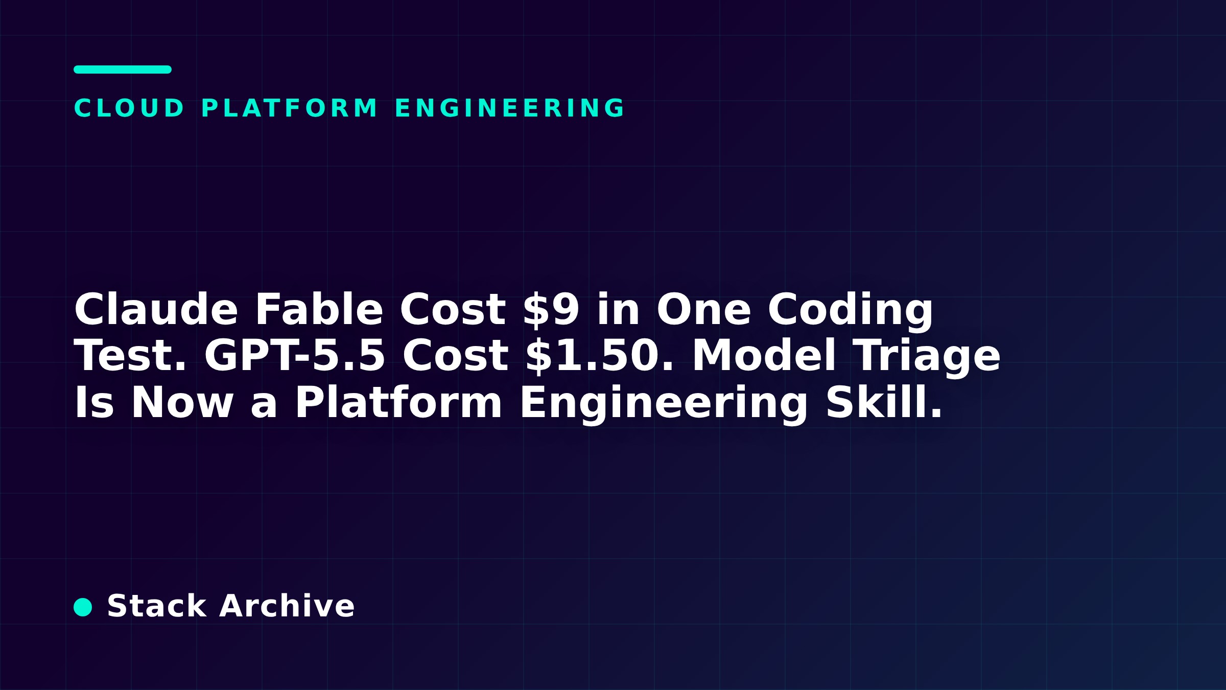 Claude Fable Cost $9 in One Coding Test. GPT-5.5 Cost $1.50. Model Triage Is Now a Platform Engineering Skill.