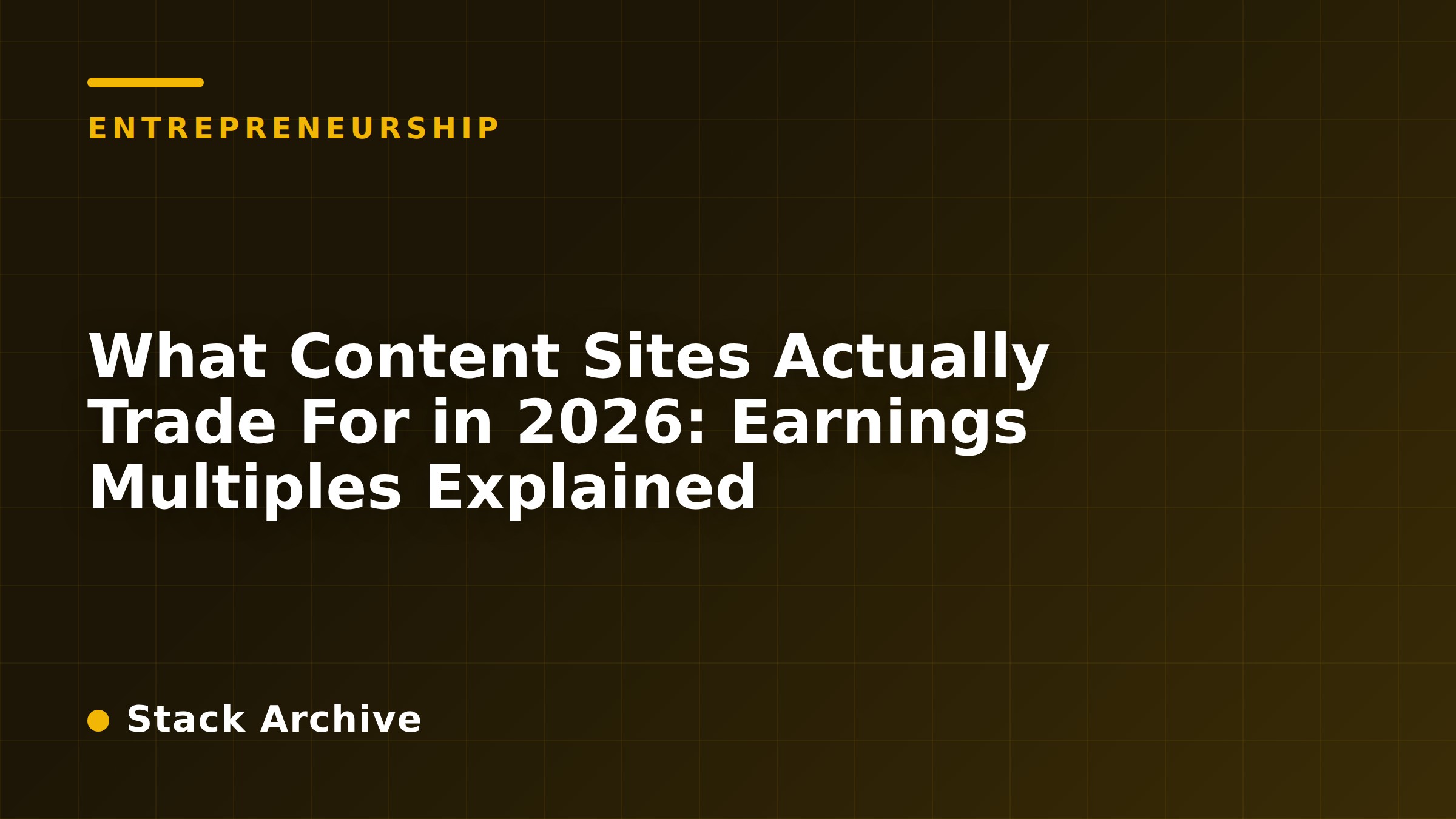 What Content Sites Actually Trade For in 2026: Earnings Multiples Explained