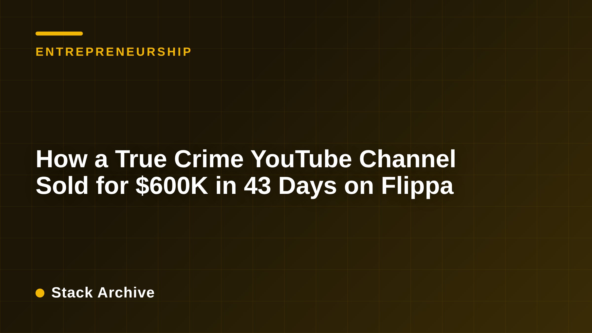 How a True Crime YouTube Channel Sold for $600K in 43 Days on Flippa