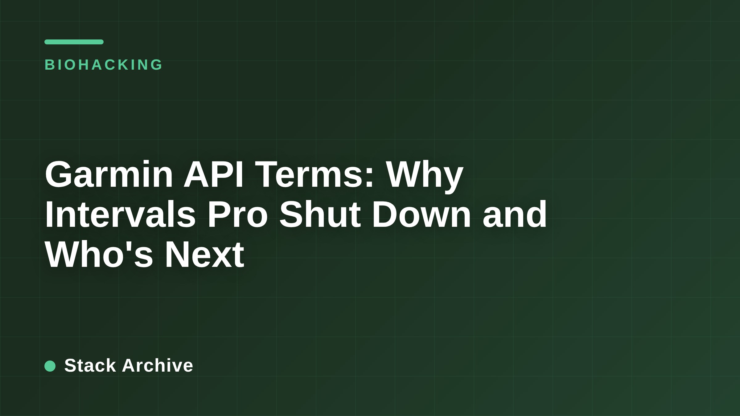 Garmin API Terms: Why Intervals Pro Shut Down and Who's Next