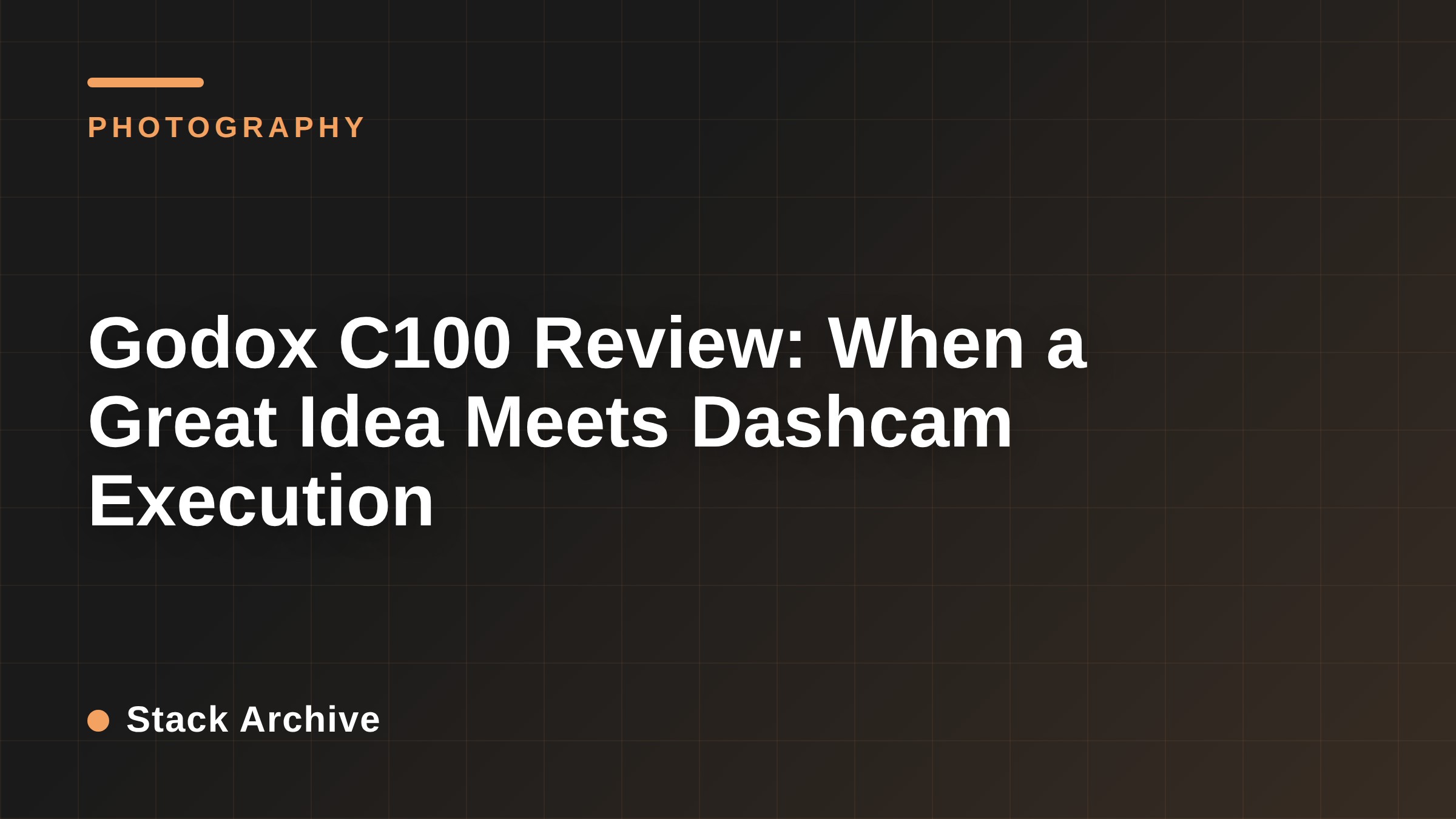 Godox C100 Review: When a Great Idea Meets Dashcam Execution