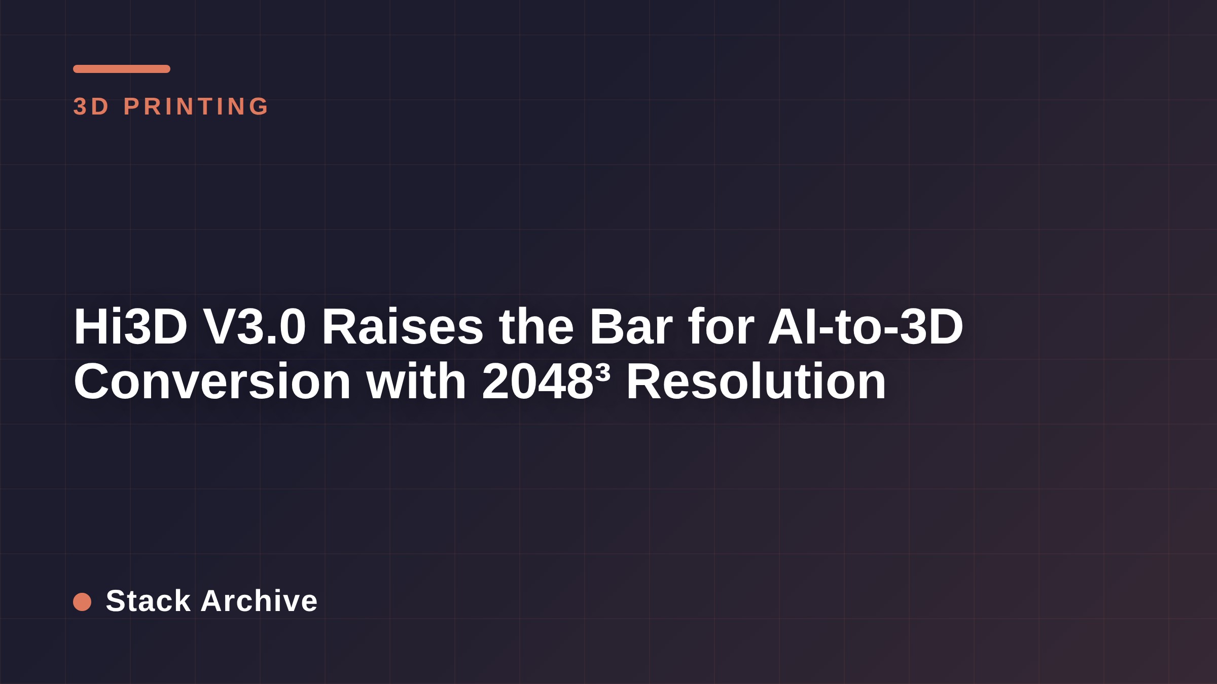 Hi3D V3.0 Raises the Bar for AI-to-3D Conversion with 2048³ Resolution