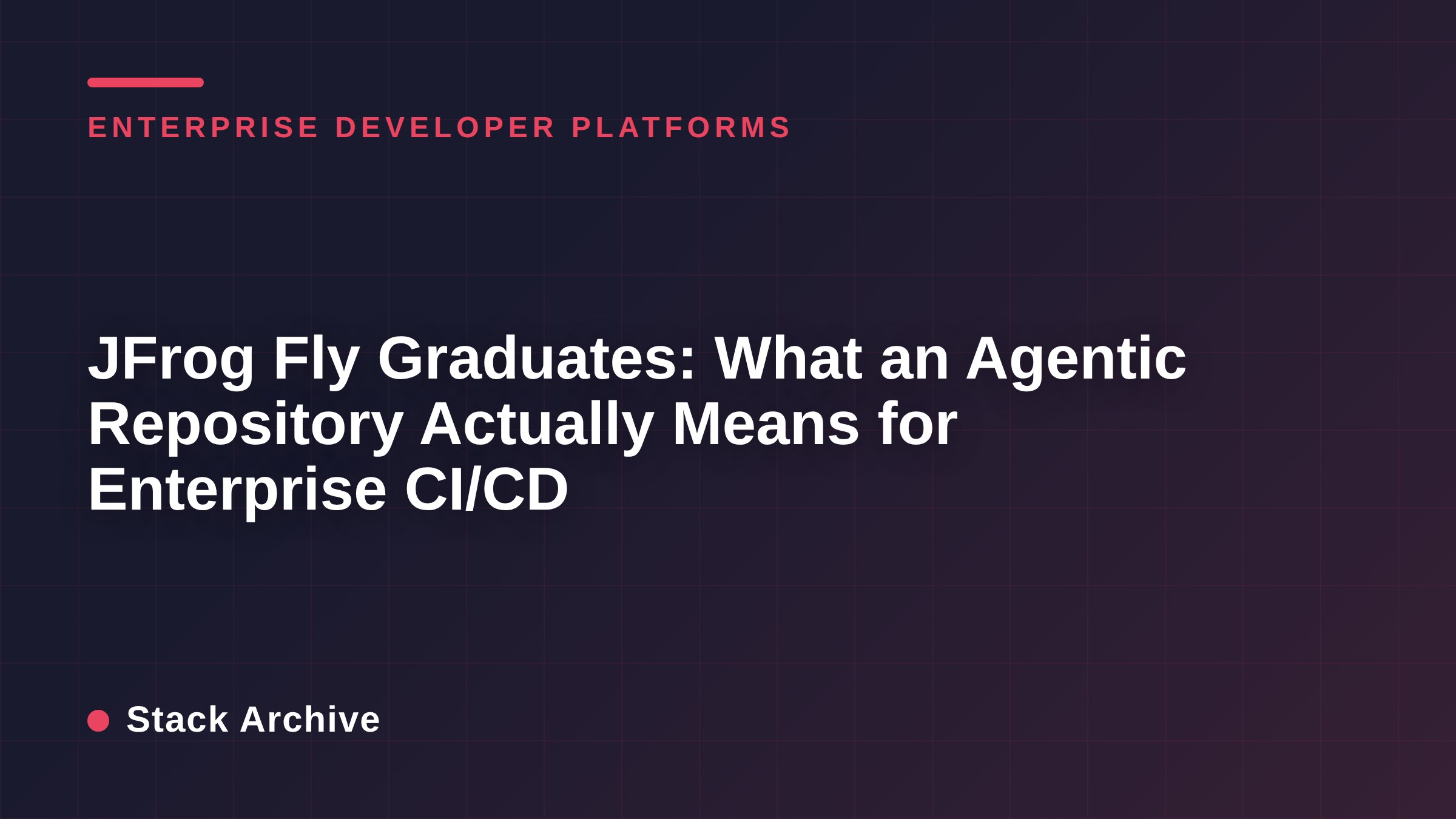 JFrog Fly Graduates: What an Agentic Repository Actually Means for Enterprise CI/CD