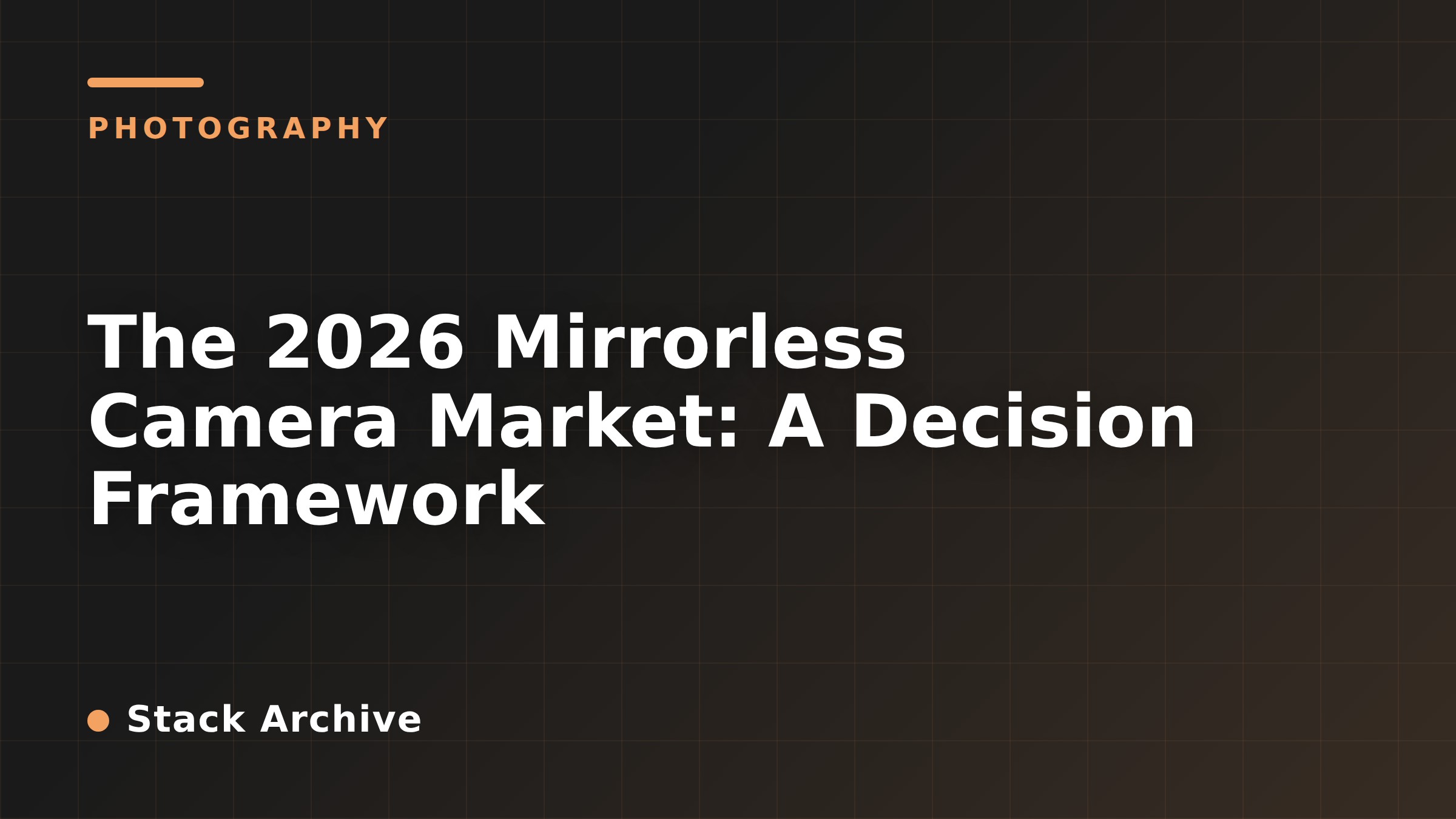 The 2026 Mirrorless Camera Market: A Decision Framework