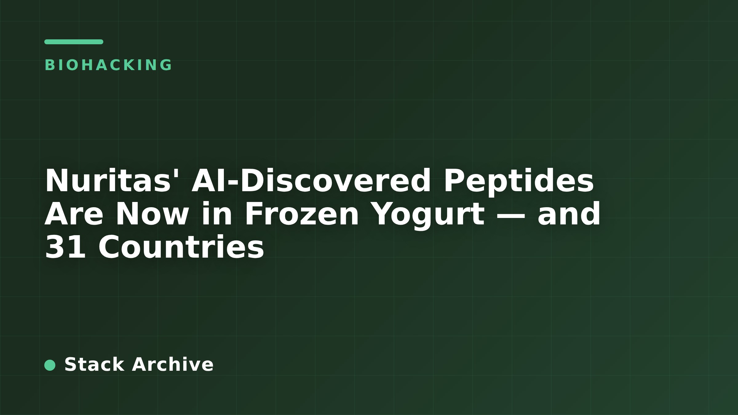 Nuritas' AI-Discovered Peptides Are Now in Frozen Yogurt — and 31 Countries