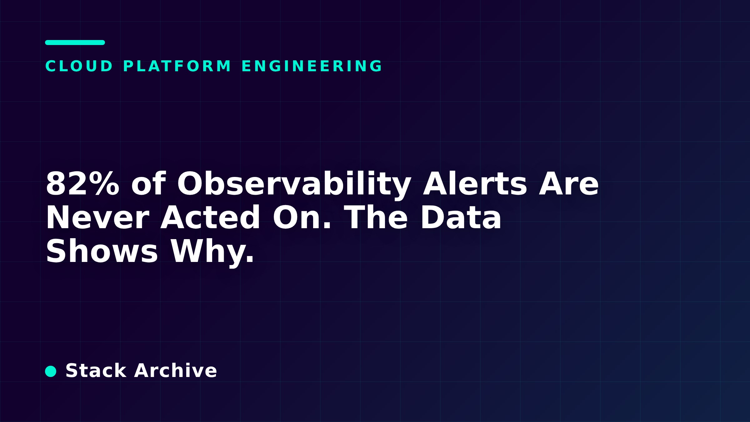 82% of Observability Alerts Are Never Acted On. The Data Shows Why.