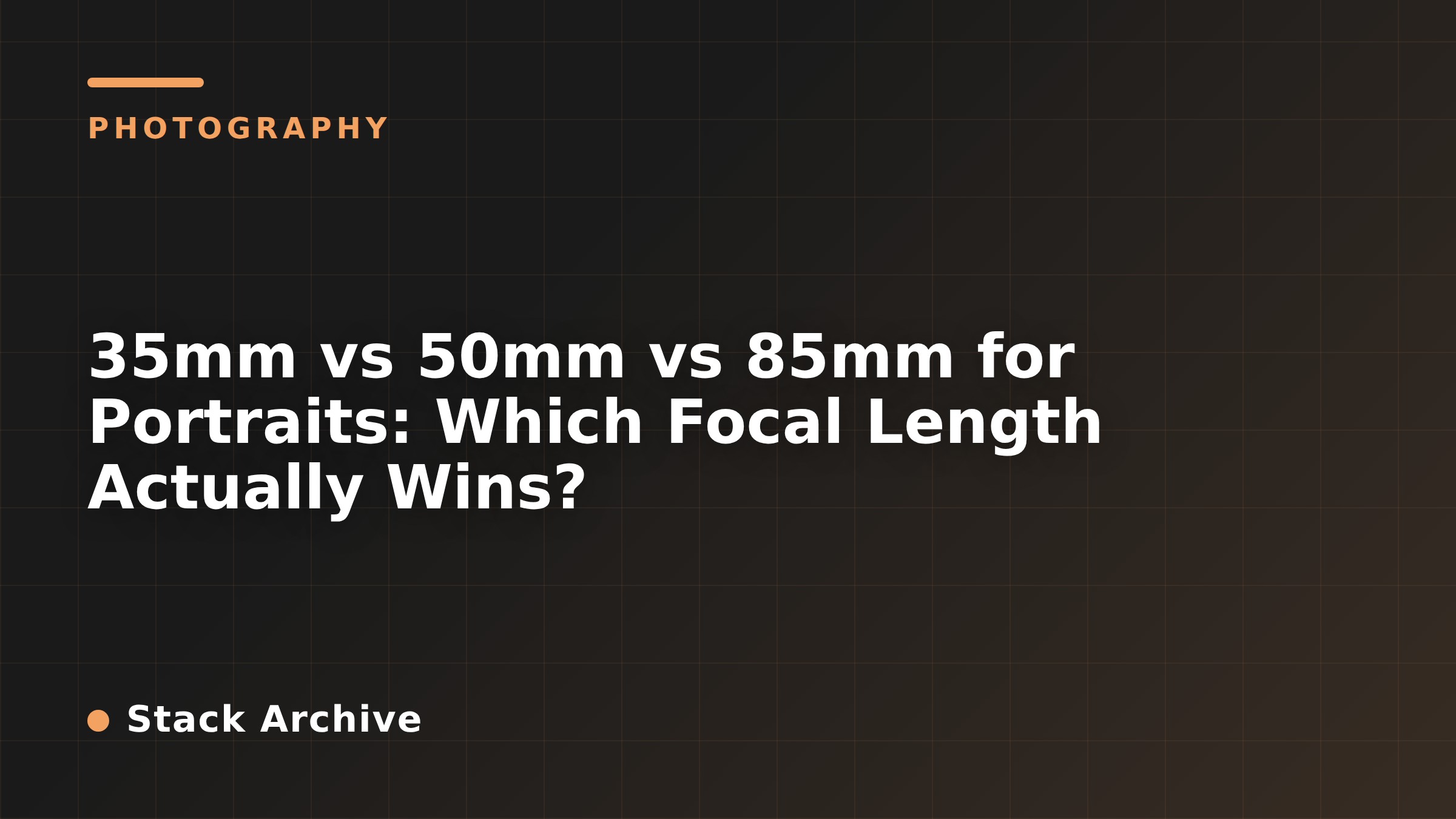 35mm vs 50mm vs 85mm for Portraits: Which Focal Length Actually Wins?