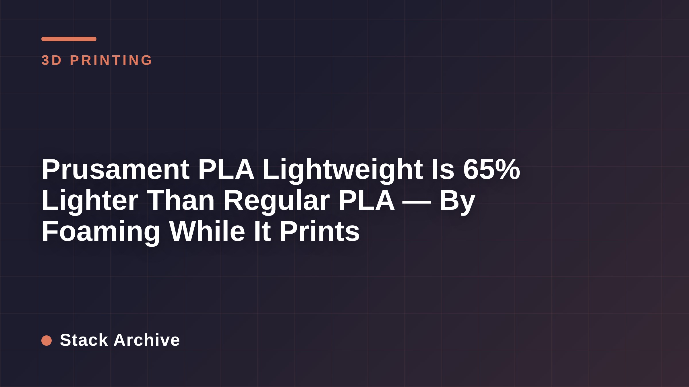 Prusament PLA Lightweight Is 65% Lighter Than Regular PLA — By Foaming While It Prints