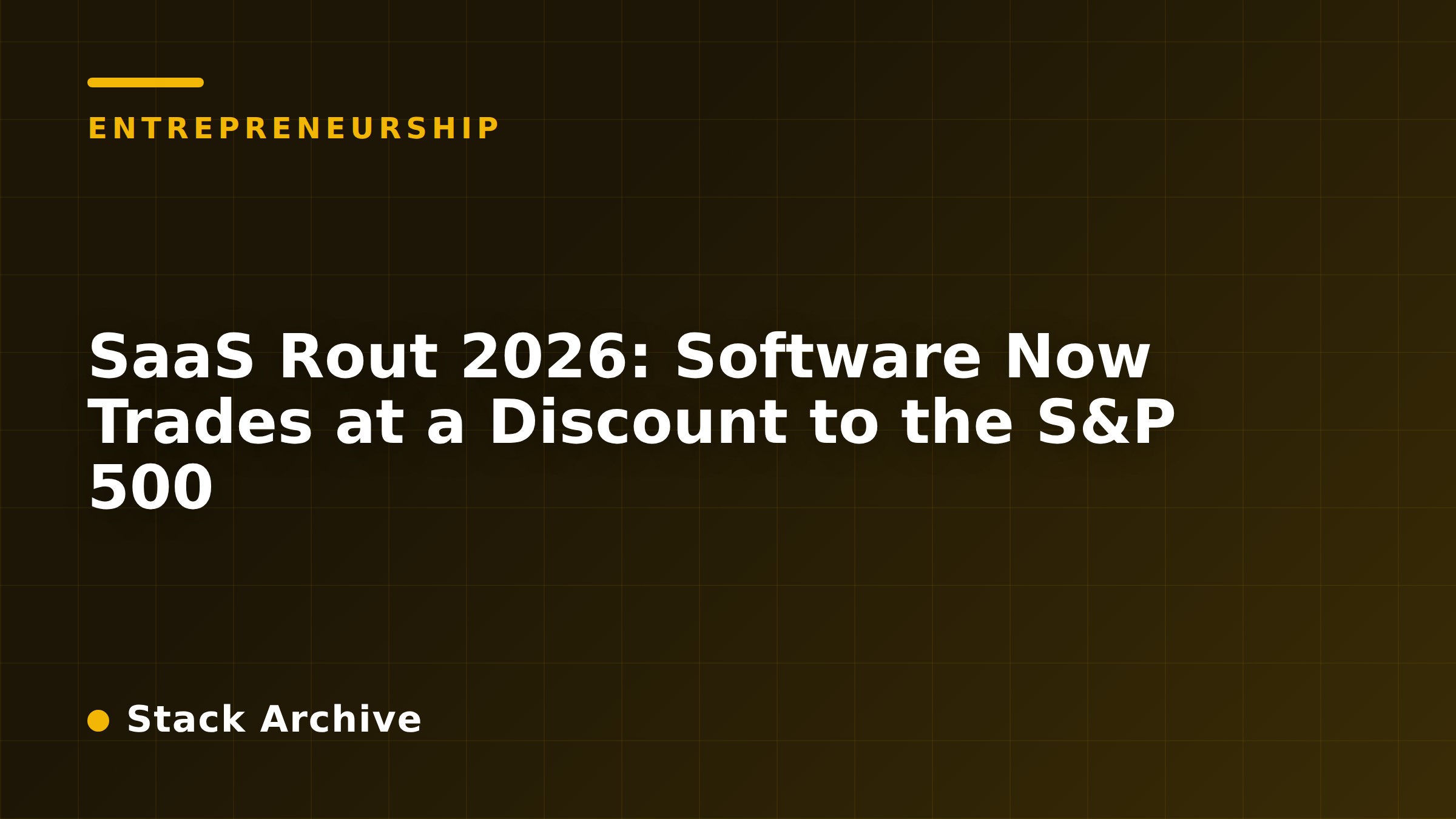 SaaS Rout 2026: Software Now Trades at a Discount to the S&P 500