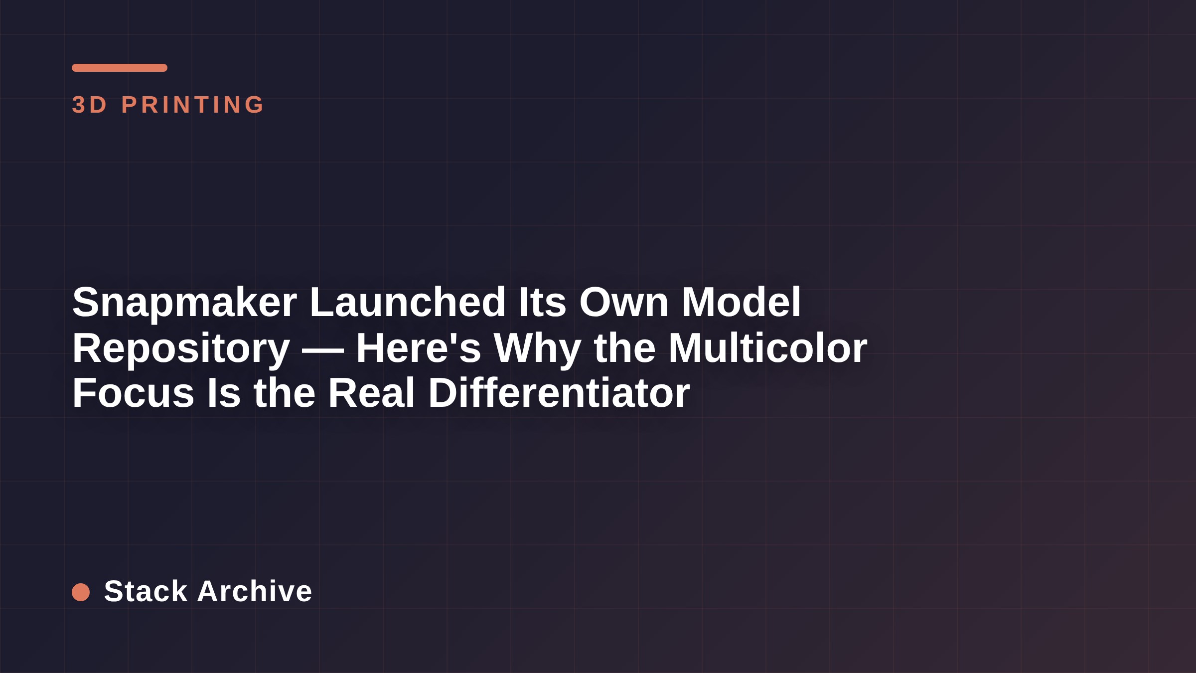 Snapmaker Launched Its Own Model Repository — Here's Why the Multicolor Focus Is the Real Differentiator