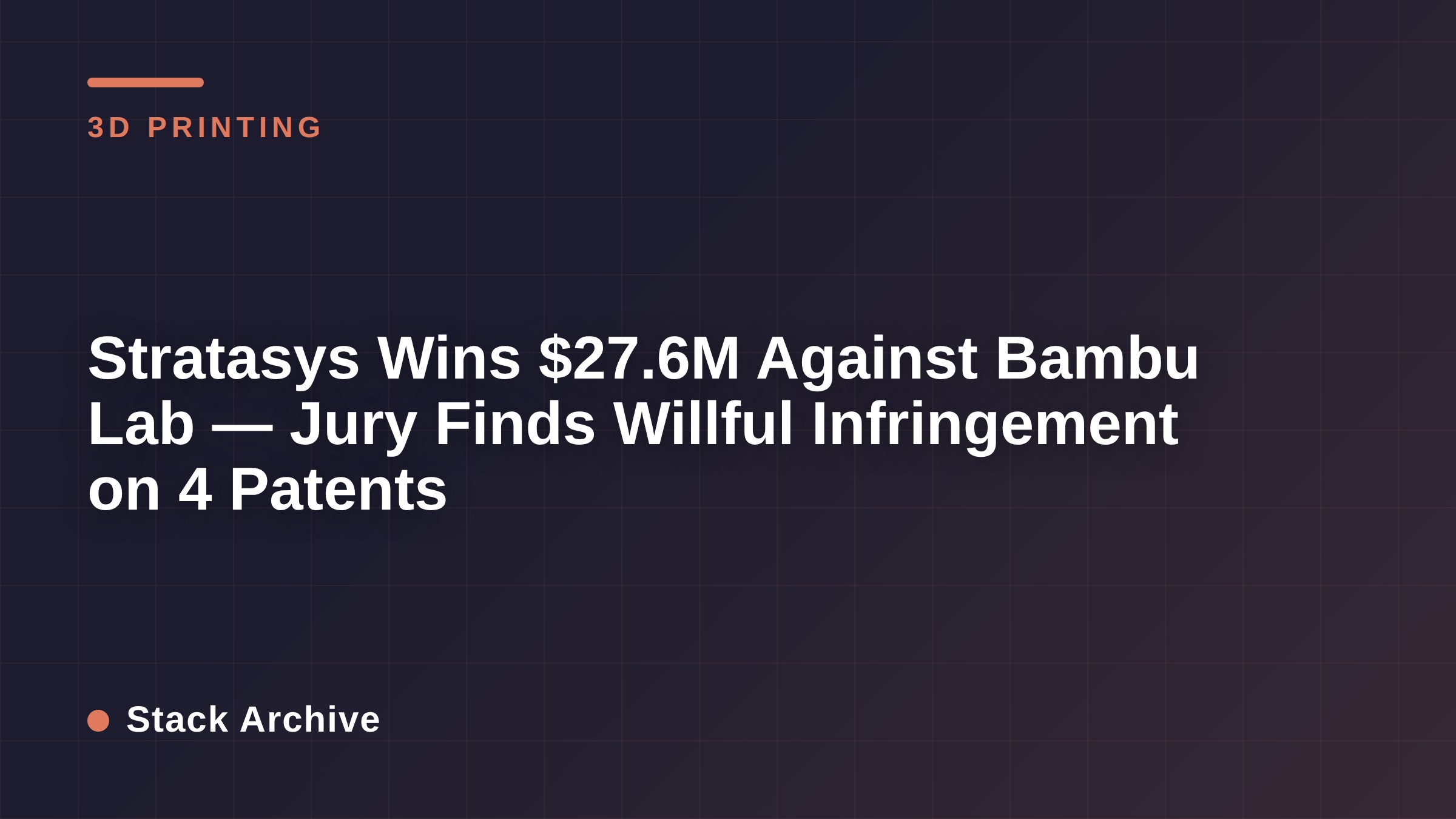 Stratasys Wins $27.6M Against Bambu Lab — Jury Finds Willful Infringement on 4 Patents
