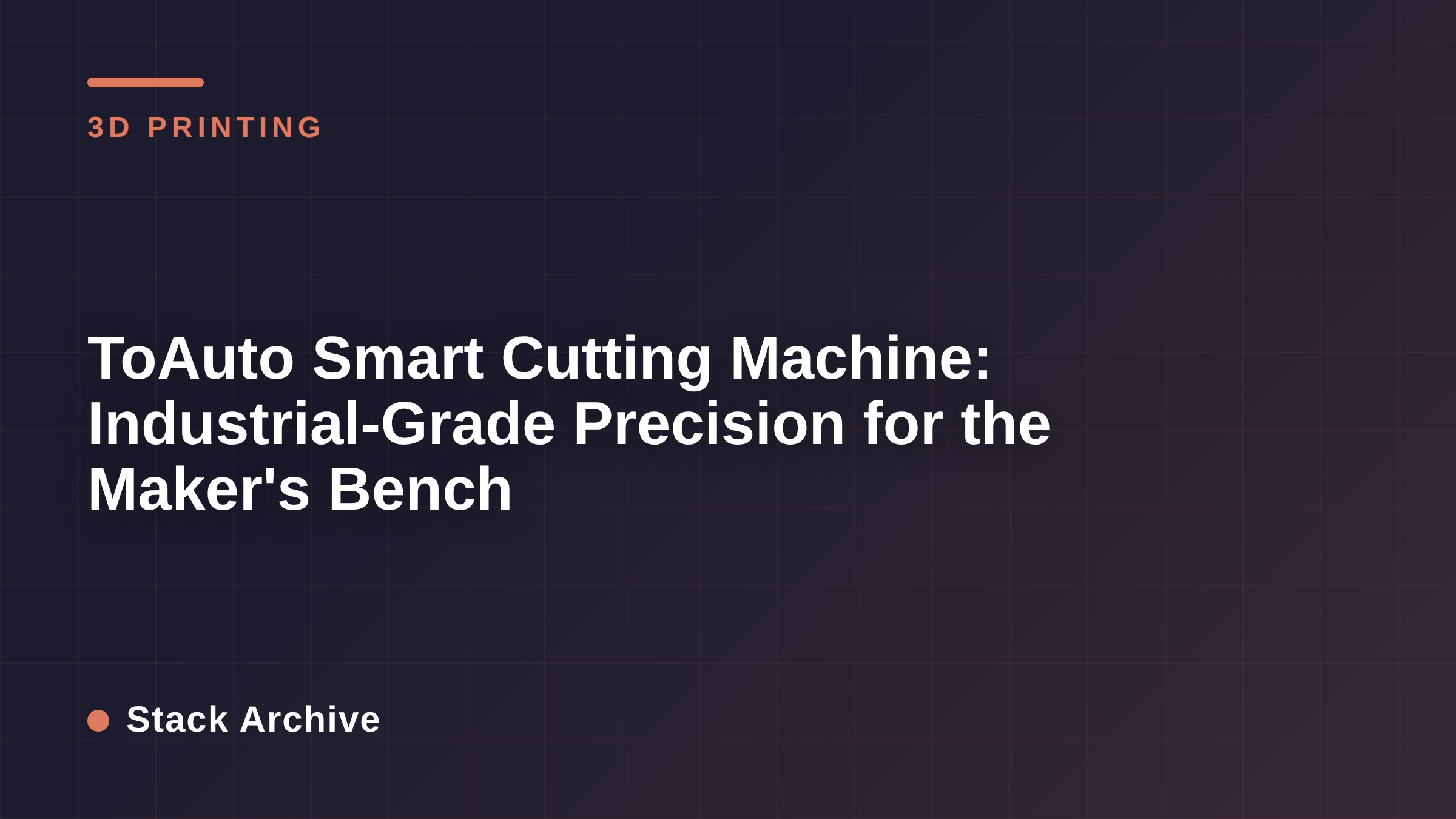 ToAuto Smart Cutting Machine: Industrial-Grade Precision for the Maker's Bench