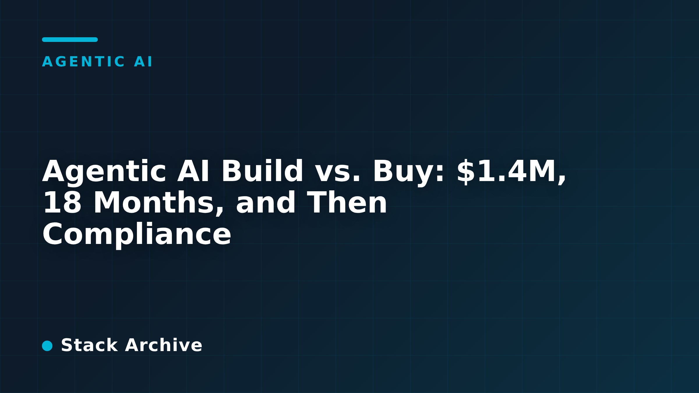 Agentic AI Build vs. Buy: $1.4M, 18 Months, and Then Compliance