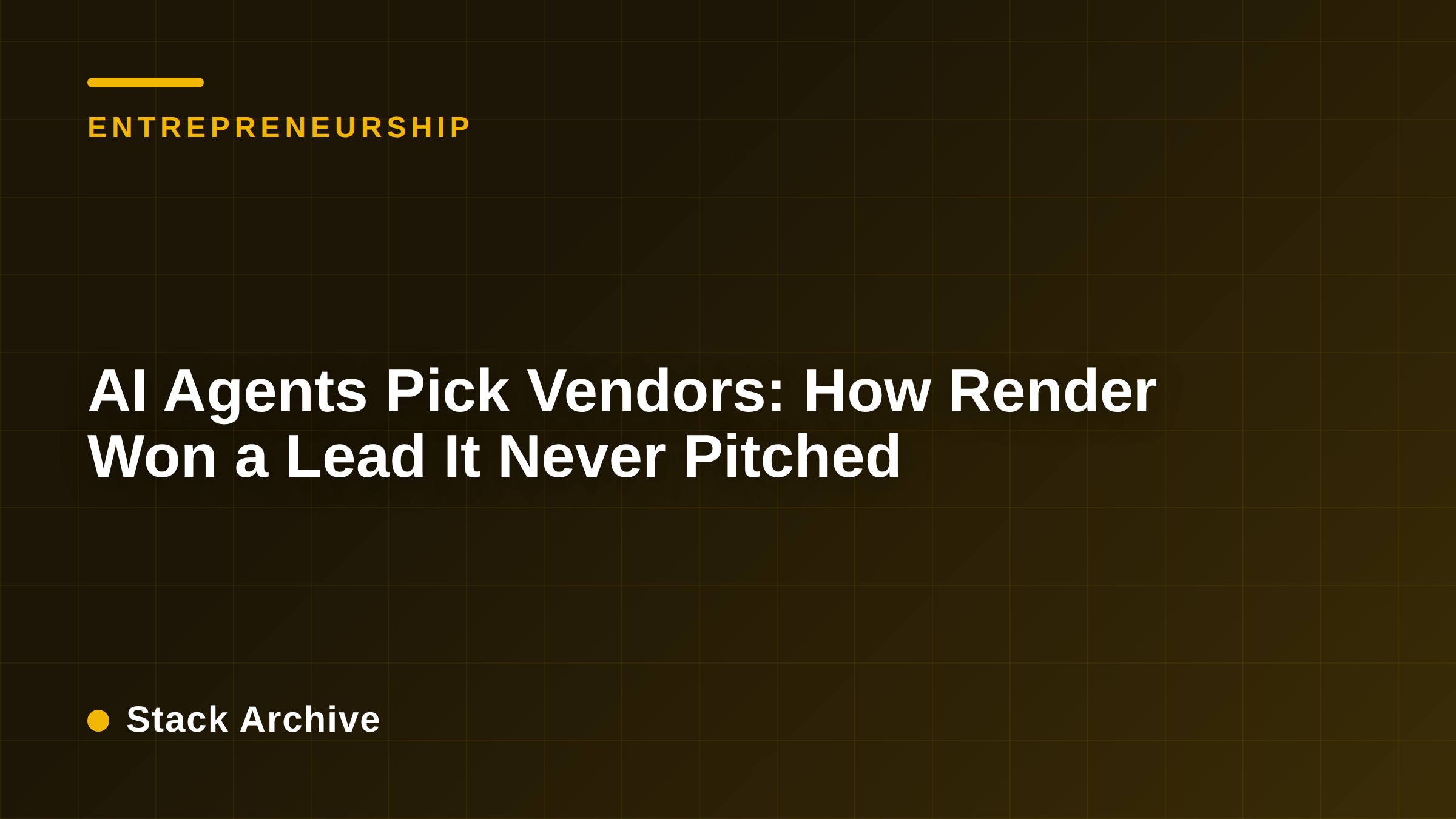 AI Agents Pick Vendors: How Render Won a Lead It Never Pitched
