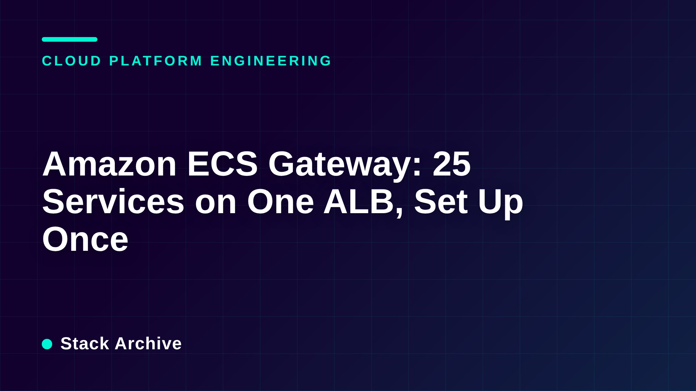 Amazon ECS Gateway: 25 Services on One ALB, Set Up Once