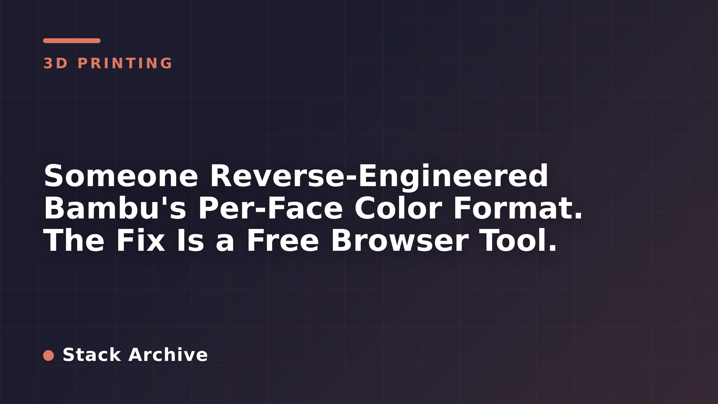Someone Reverse-Engineered Bambu's Per-Face Color Format. The Fix Is a Free Browser Tool.
