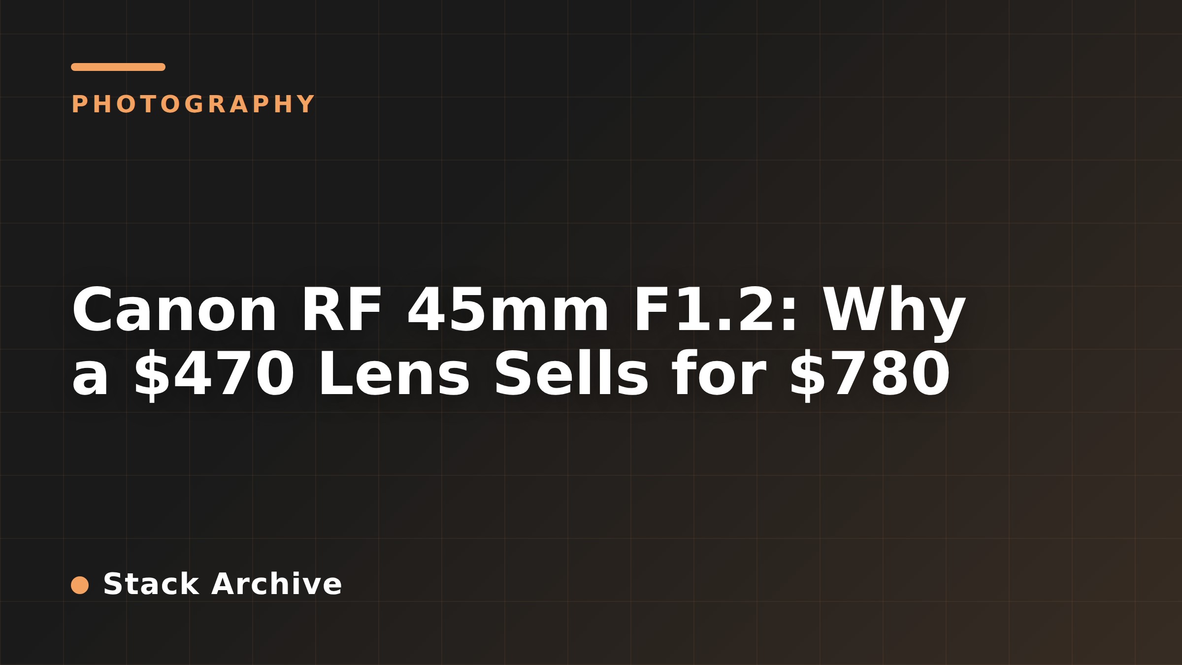 Canon RF 45mm F1.2: Why a $470 Lens Sells for $780