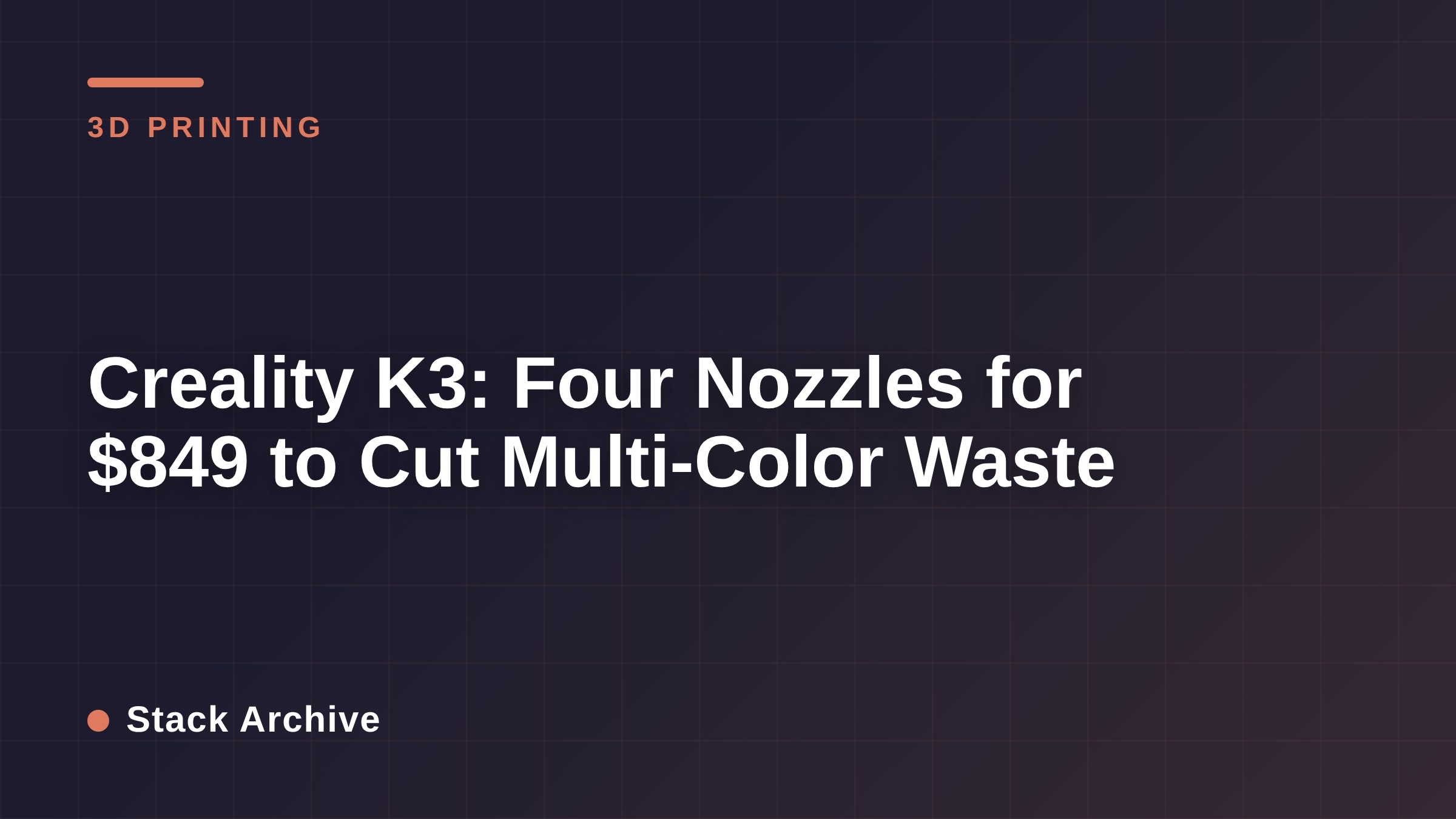 Creality K3: Four Nozzles for $849 to Cut Multi-Color Waste