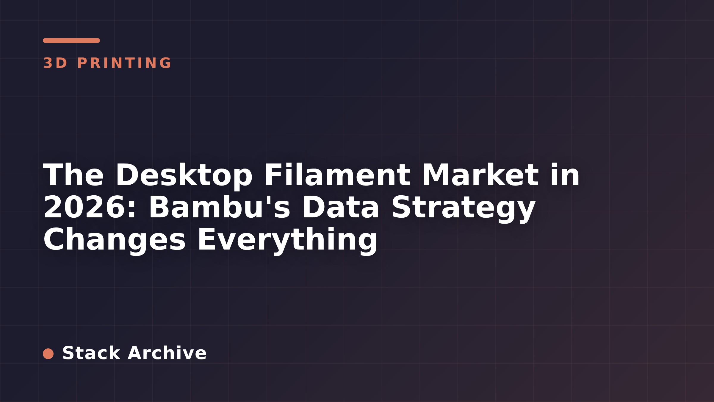 The Desktop Filament Market in 2026: Bambu's Data Strategy Changes Everything