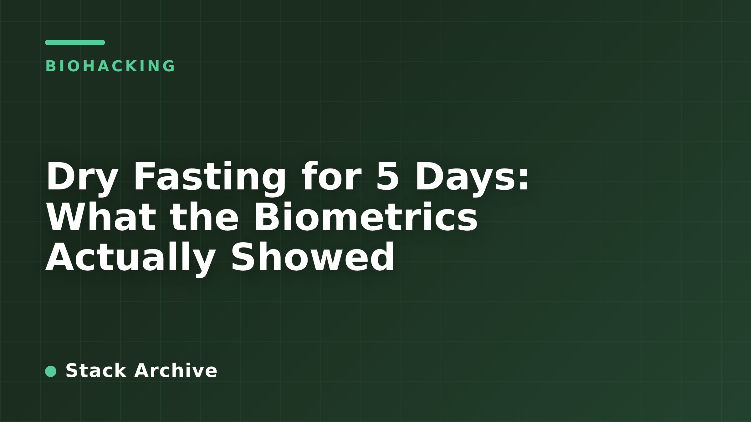 Dry Fasting for 5 Days: What the Biometrics Actually Showed