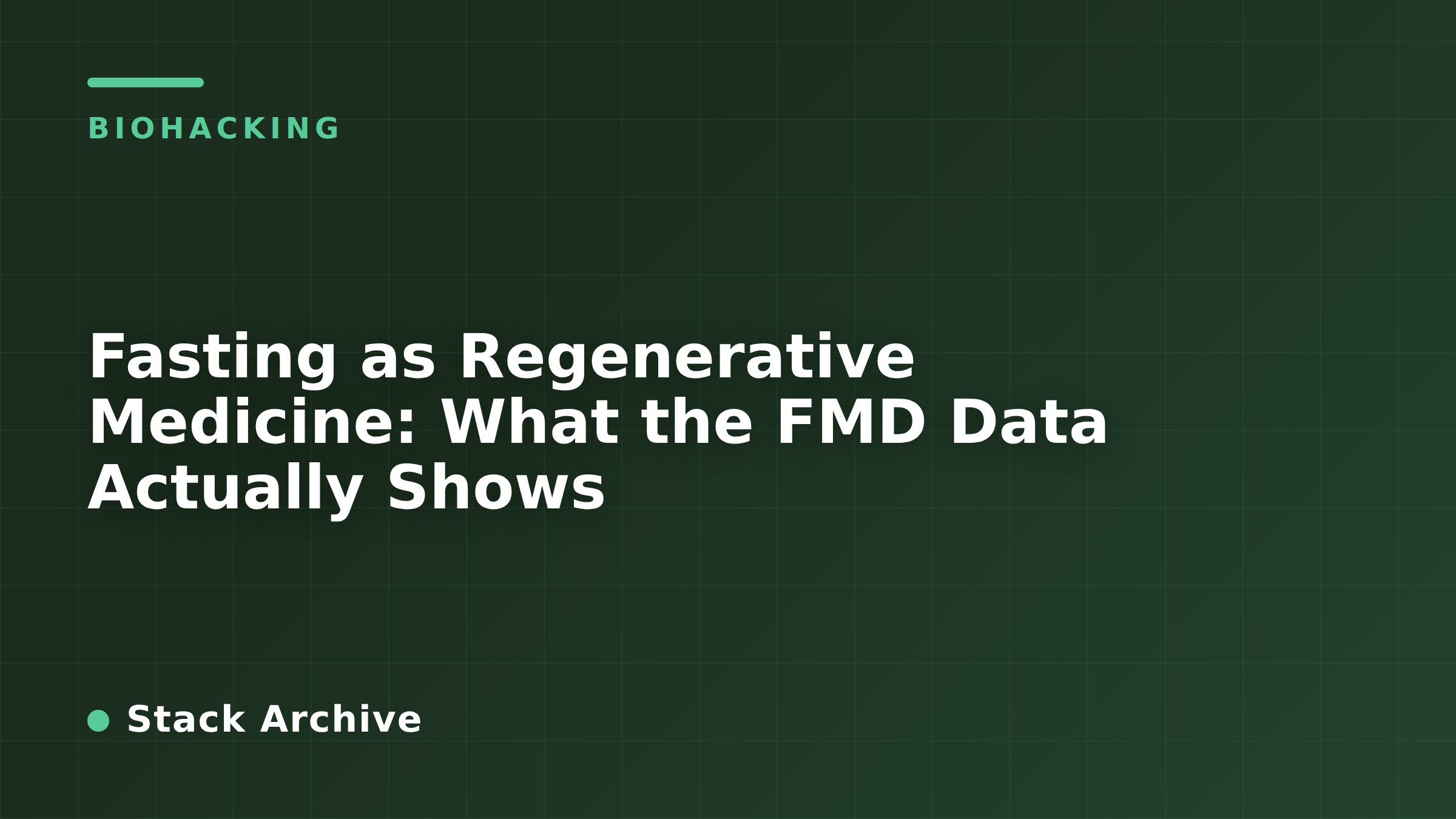 Fasting as Regenerative Medicine: What the FMD Data Actually Shows
