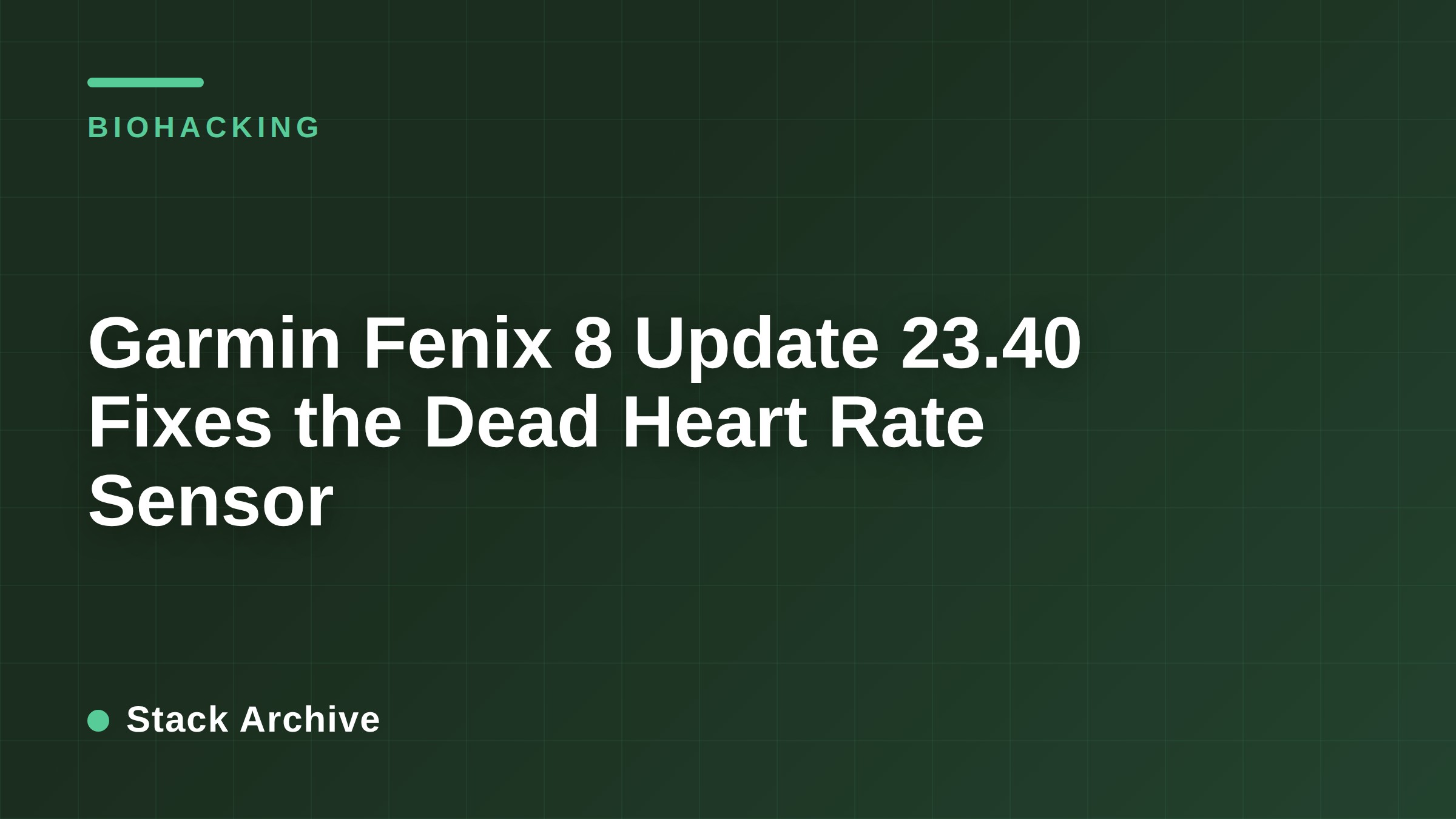 Garmin Fenix 8 Update 23.40 Fixes the Dead Heart Rate Sensor
