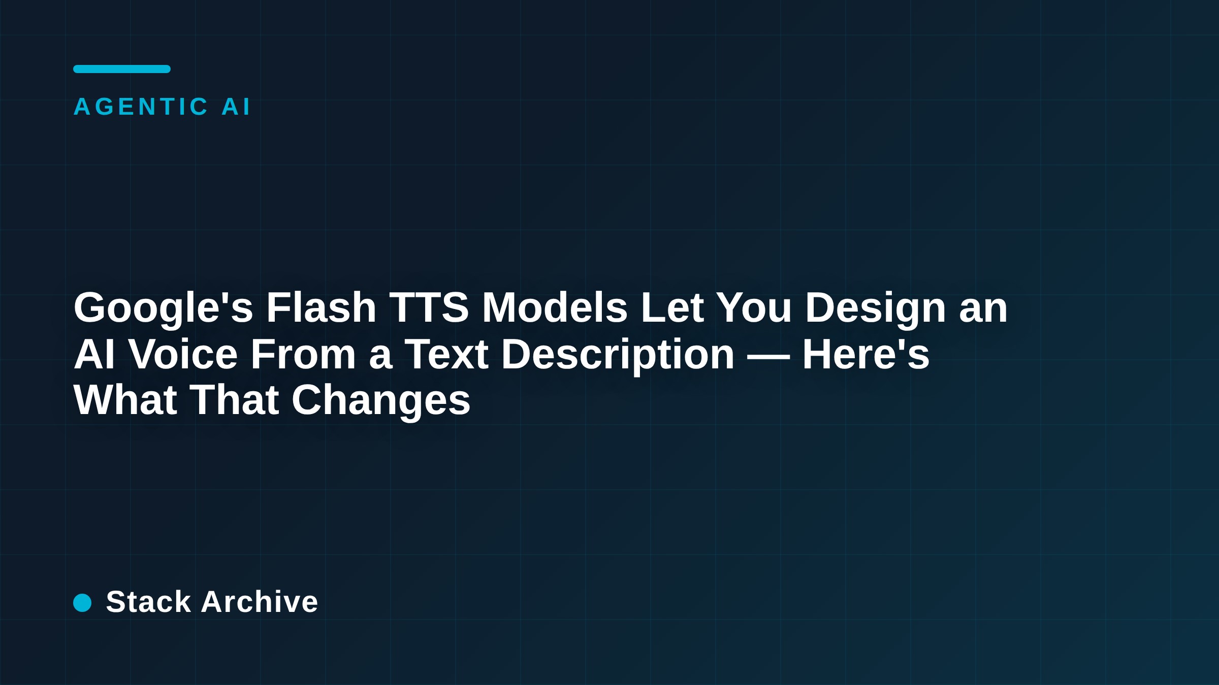 Google's Flash TTS Models Let You Design an AI Voice From a Text Description — Here's What That Changes